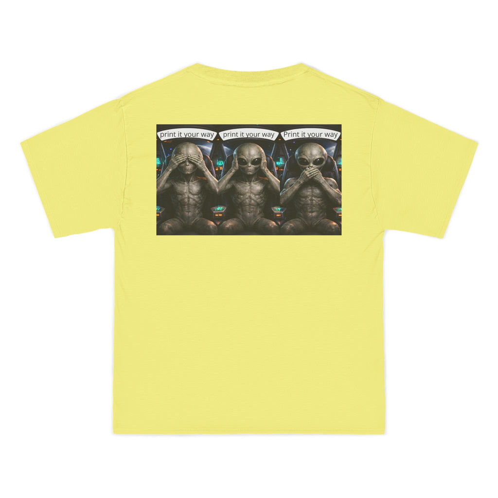 Alien Meditation Graphic T-Shirt — 'See No Evil' Trio Sci‑Fi Tee