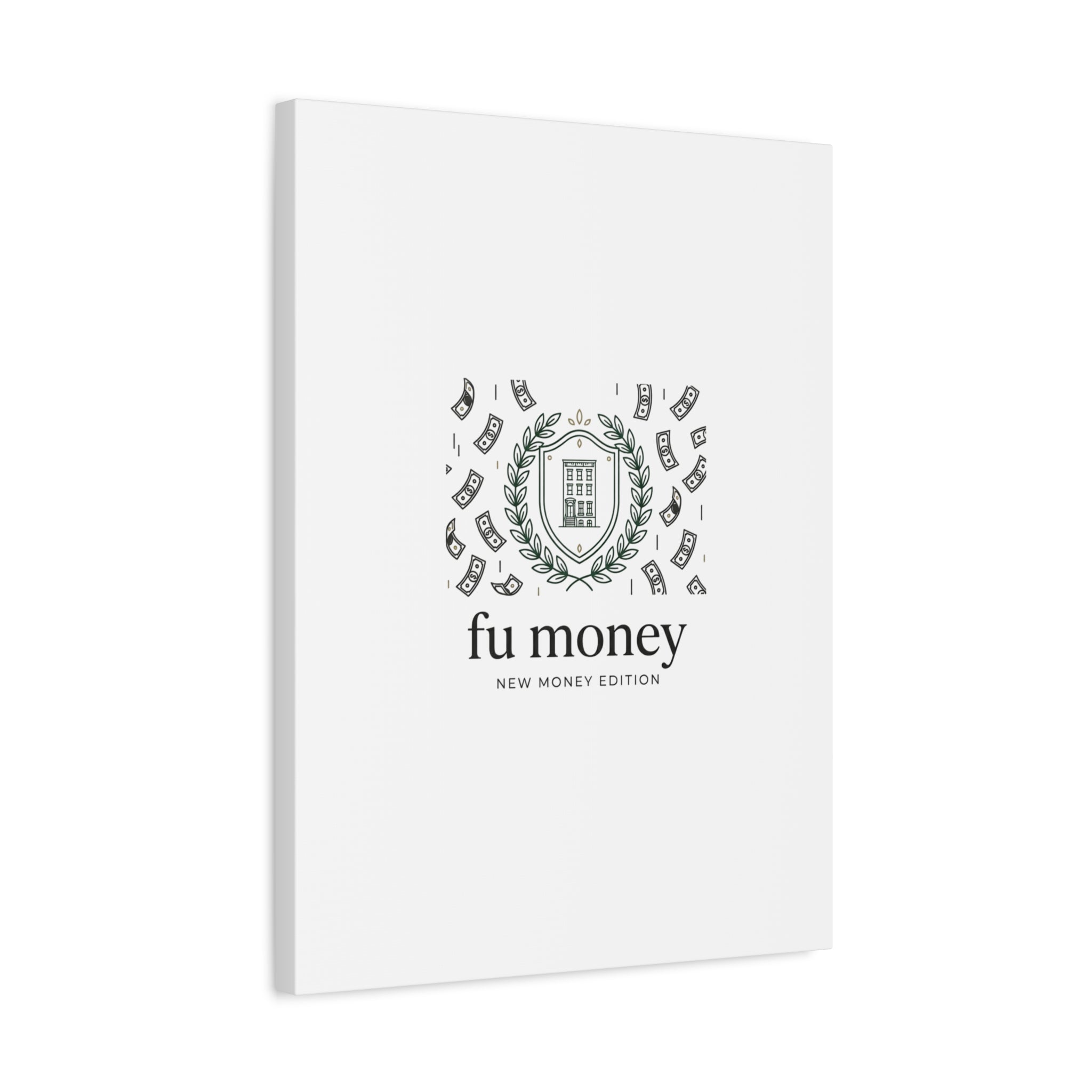 fu money Canvas |New Money Minimalist, Quiet Luxury, Serif Monochrome