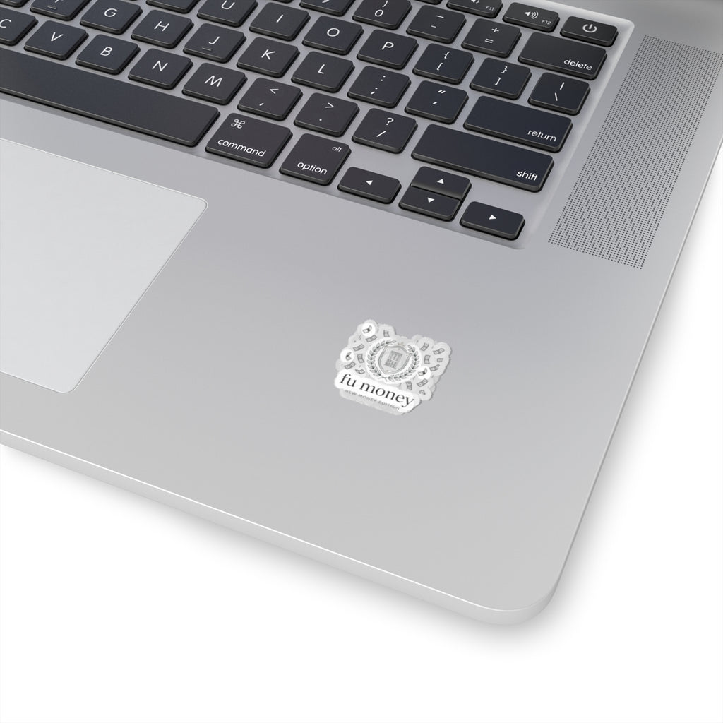 fu money Crest Sticker | old money minimalist, monochrome serif