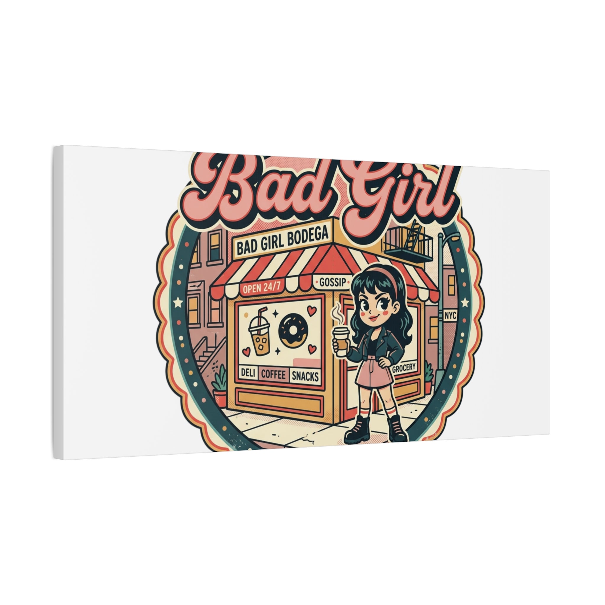 Bad Girl Bodega Canvas Print | Bodega, NYC, Y2K Corner Store Art