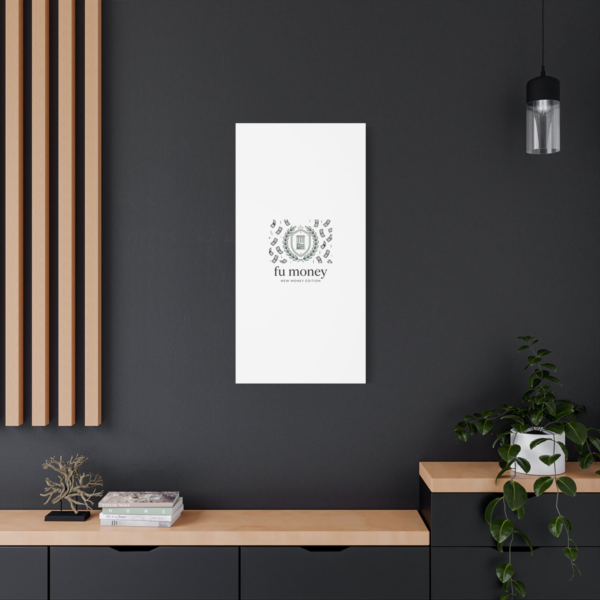 fu money Canvas |New Money Minimalist, Quiet Luxury, Serif Monochrome