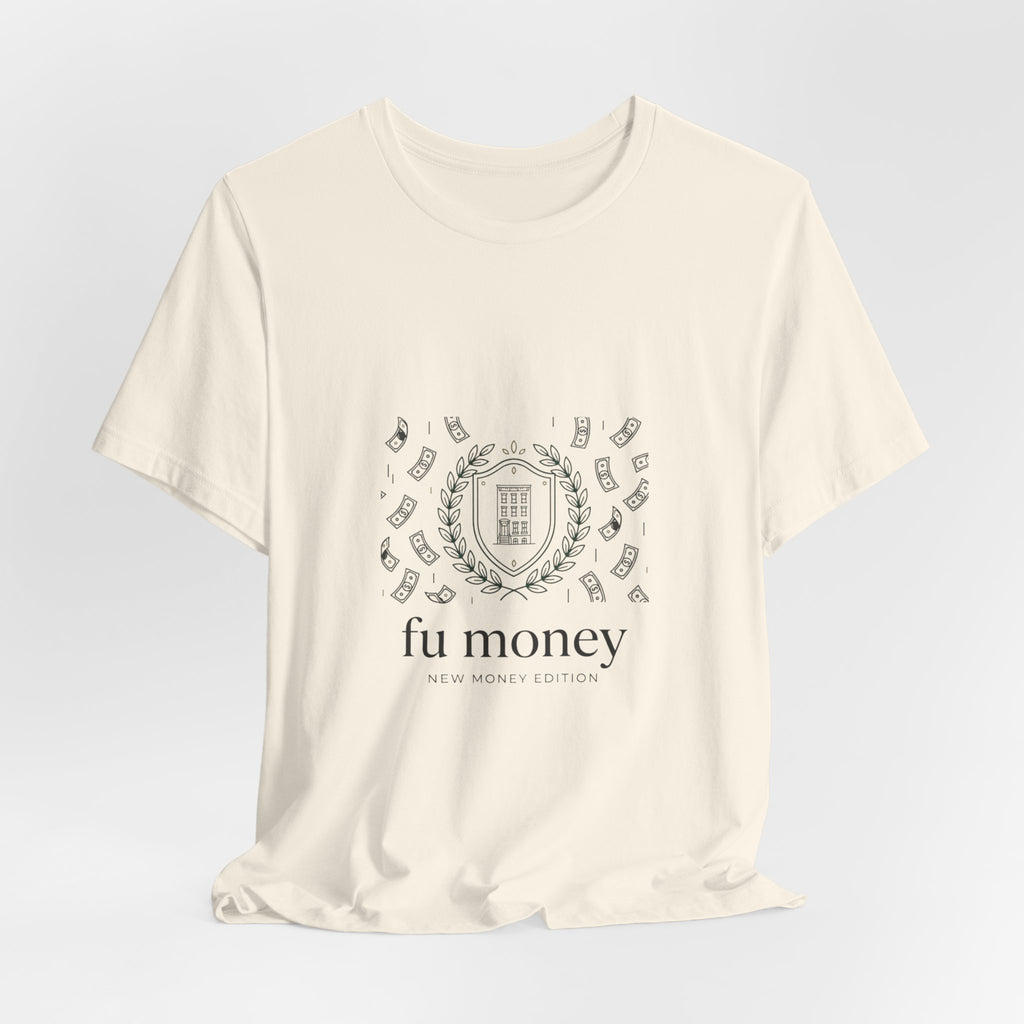 fu money Crest Tee | old money minimalist, serif monochrome