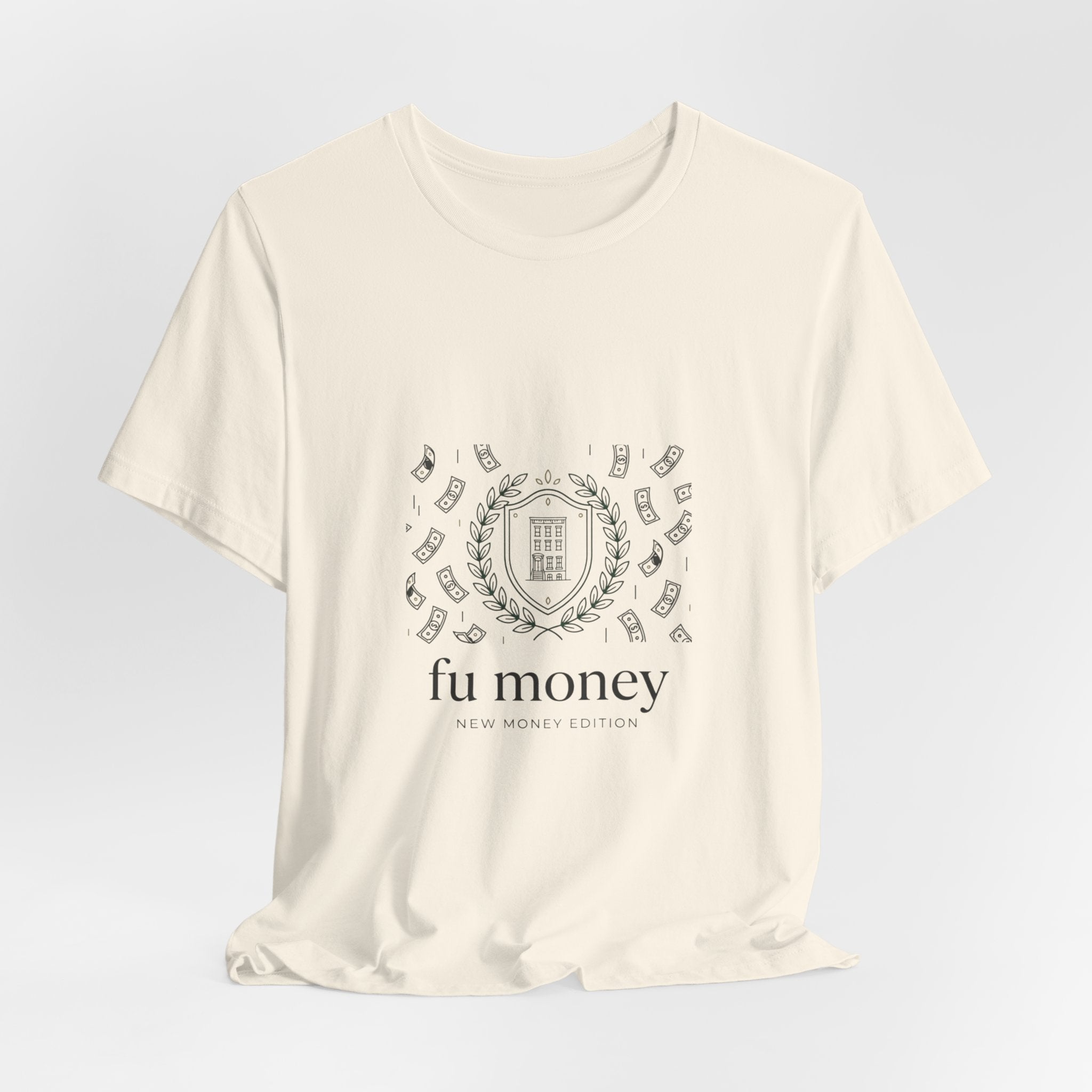 fu money Crest Tee | old money minimalist, serif monochrome