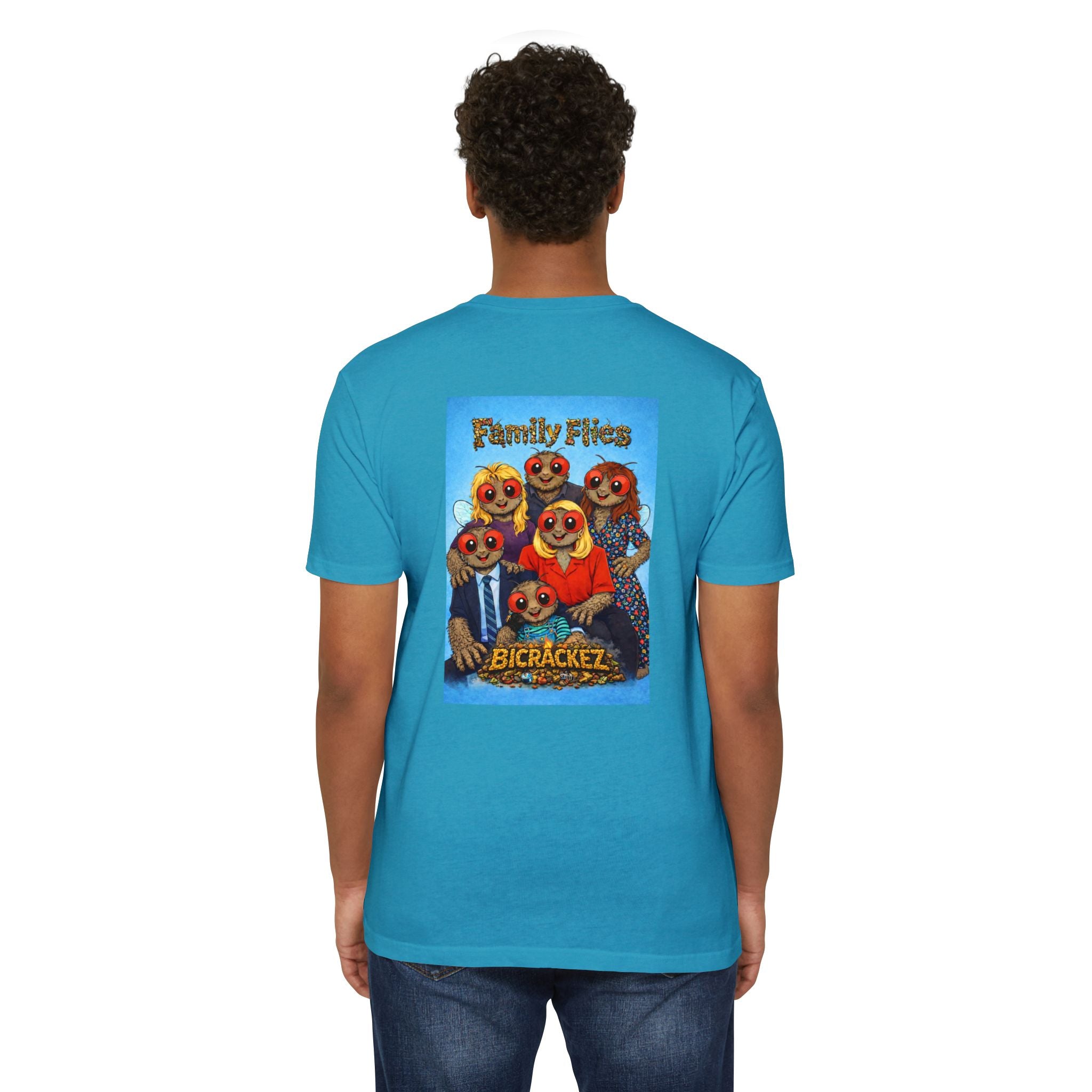 Family Flies Graphic T-Shirt — "Bicracketz" Retro Cartoon Tee