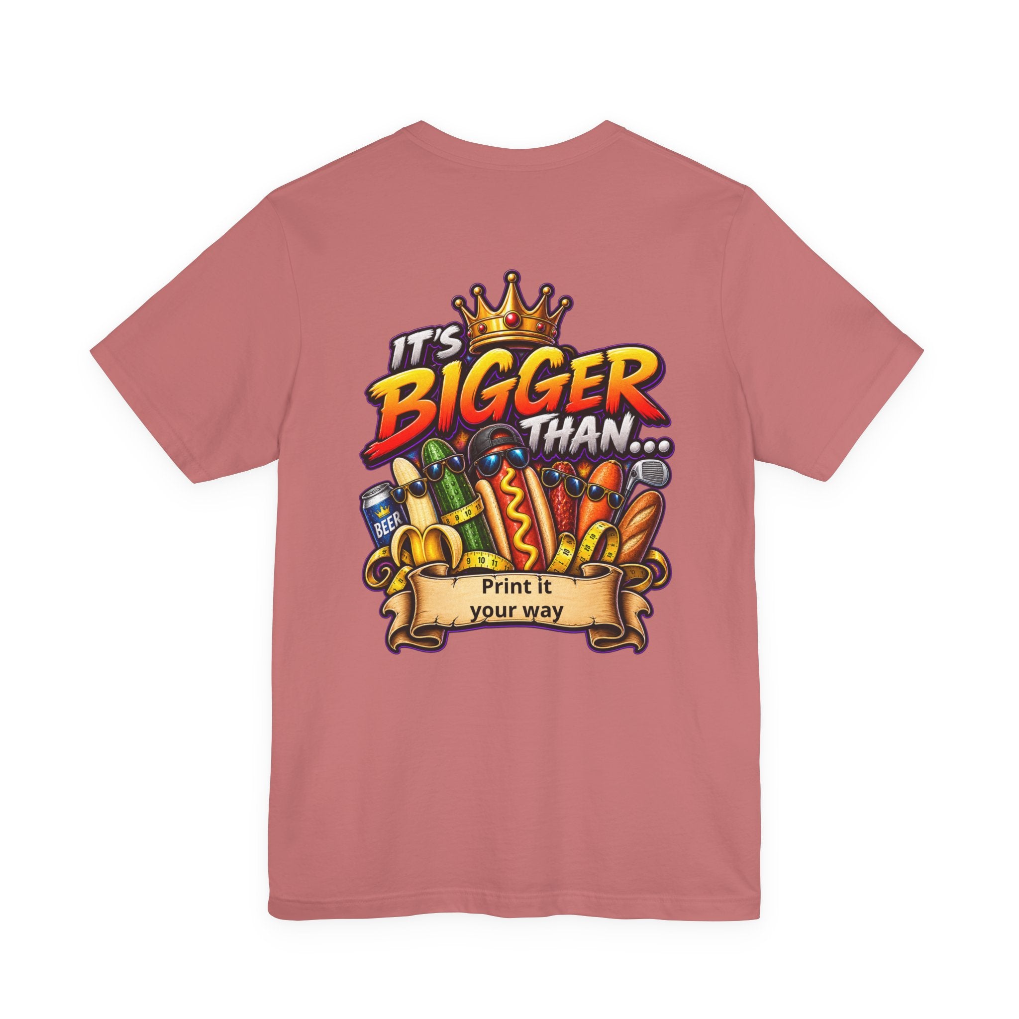 T-Shirt — "It's Bigger Than..." Retro Hot Dog & Snacks Graphic Tee