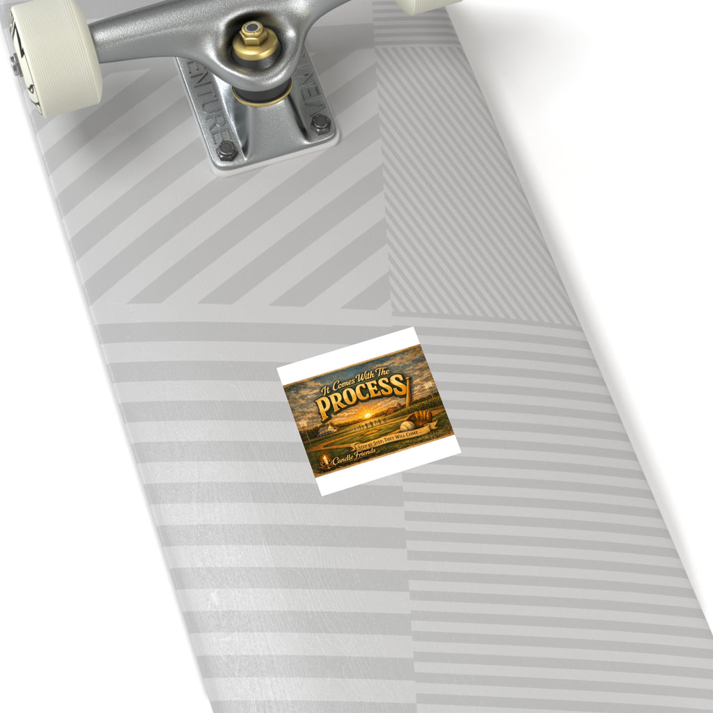 It Comes With The Process Square Sticker — Inspirational Baseball Field Design