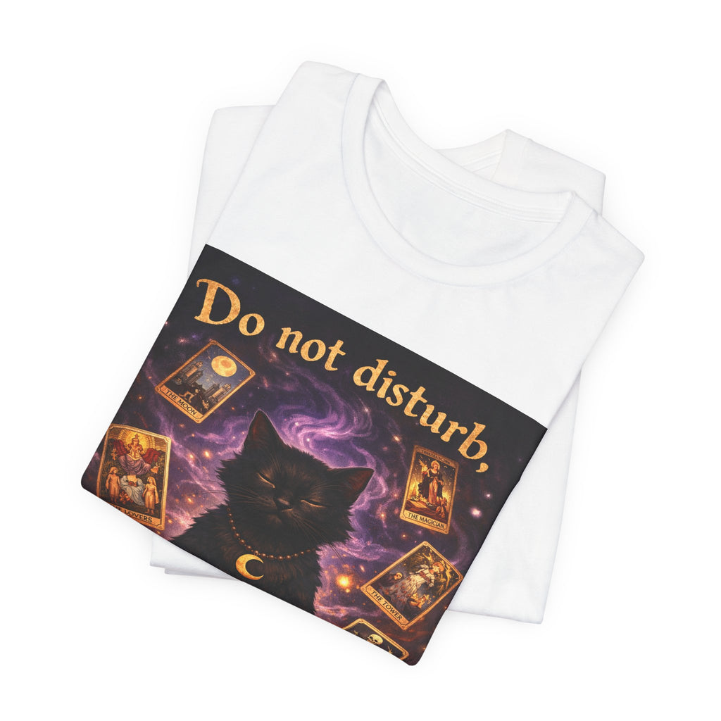 Do Not Disturb Cat Coffee Tee — Mystic Black Cat Tarot T-Shirt