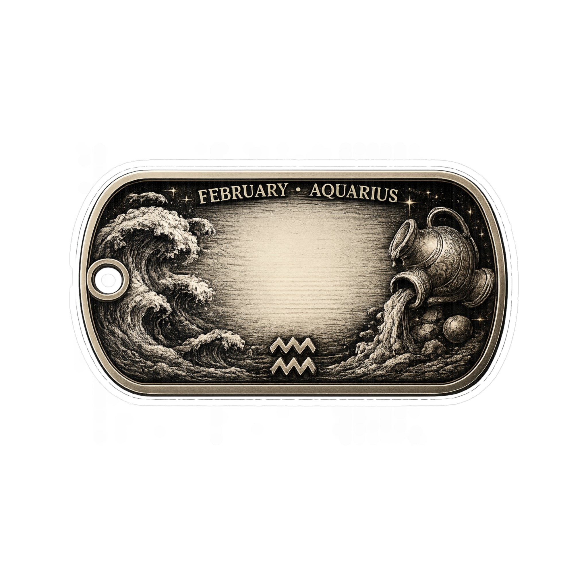 Aquarius Zodiac Sticker — February Astrology Vinyl Kiss-Cut