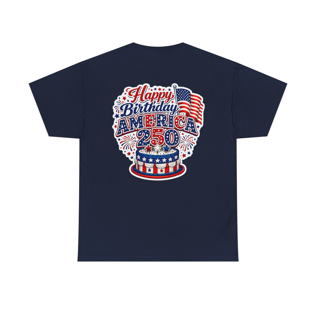 American Flag Hot Air Balloon Tee — "Happy Birthday America 250" Patriotic T-Shirt