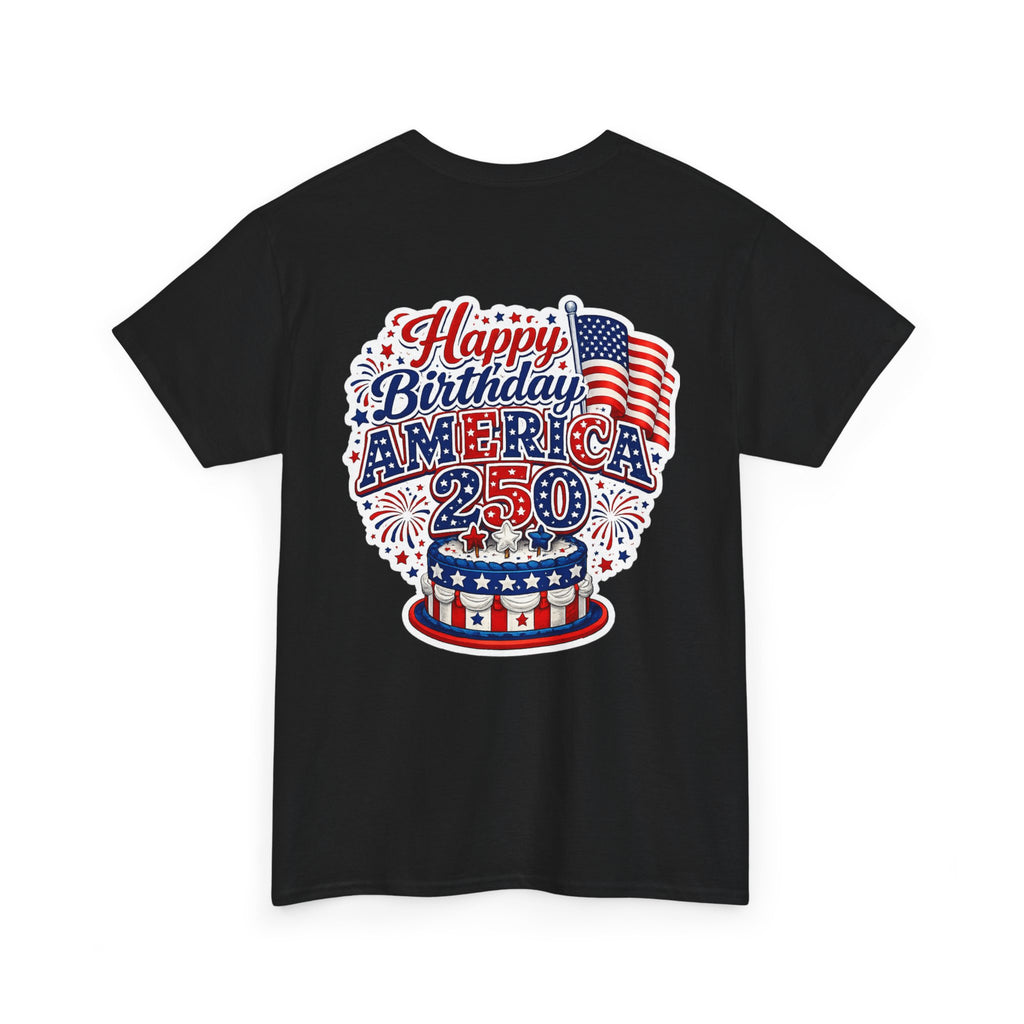 American Flag Hot Air Balloon Tee — "Happy Birthday America 250" Patriotic T-Shirt