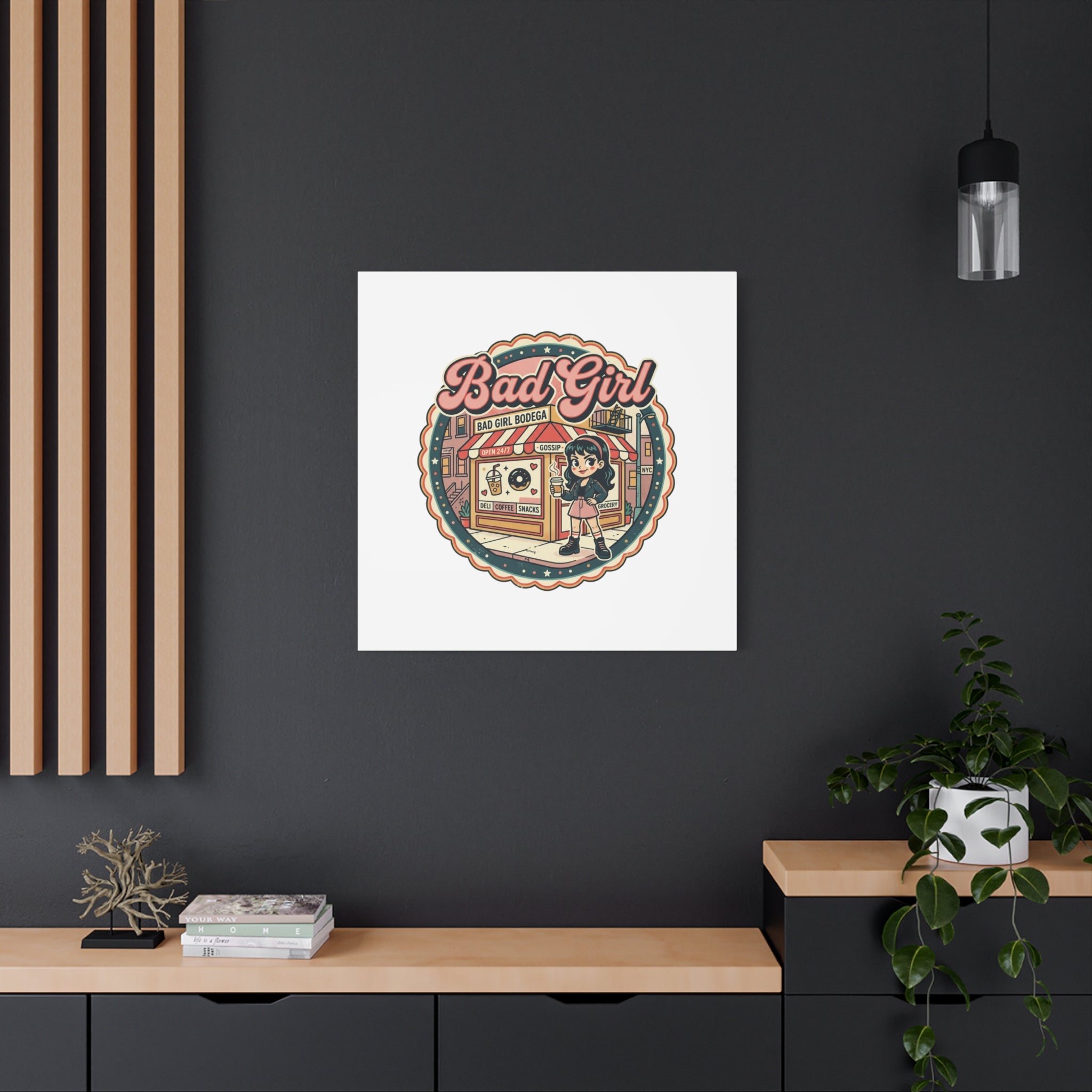Bad Girl Bodega Canvas Print | Bodega, NYC, Y2K Corner Store Art