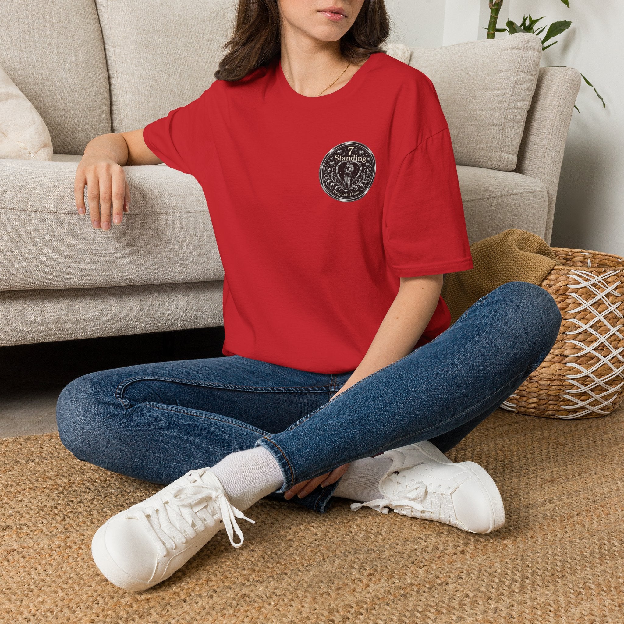 Standing Seven Orgy Coin Graphic T-Shirt