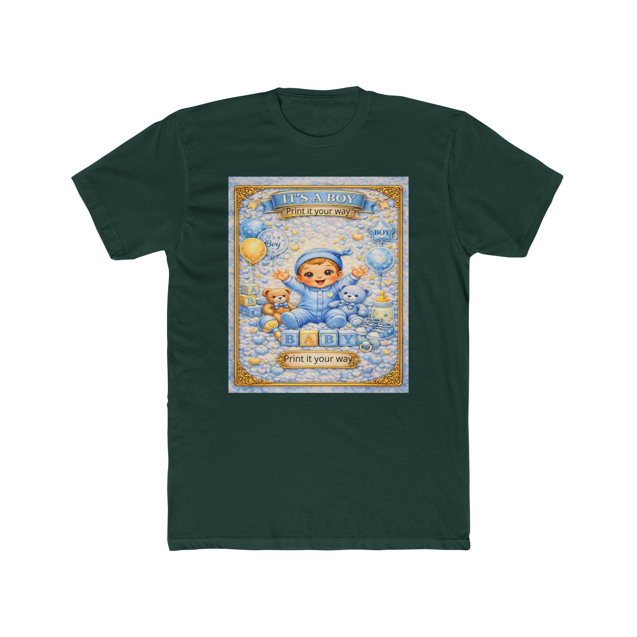 Its a Boy T‑Shirt – 'A New Adventure Begins' Cute Vintage Blue Baby Design