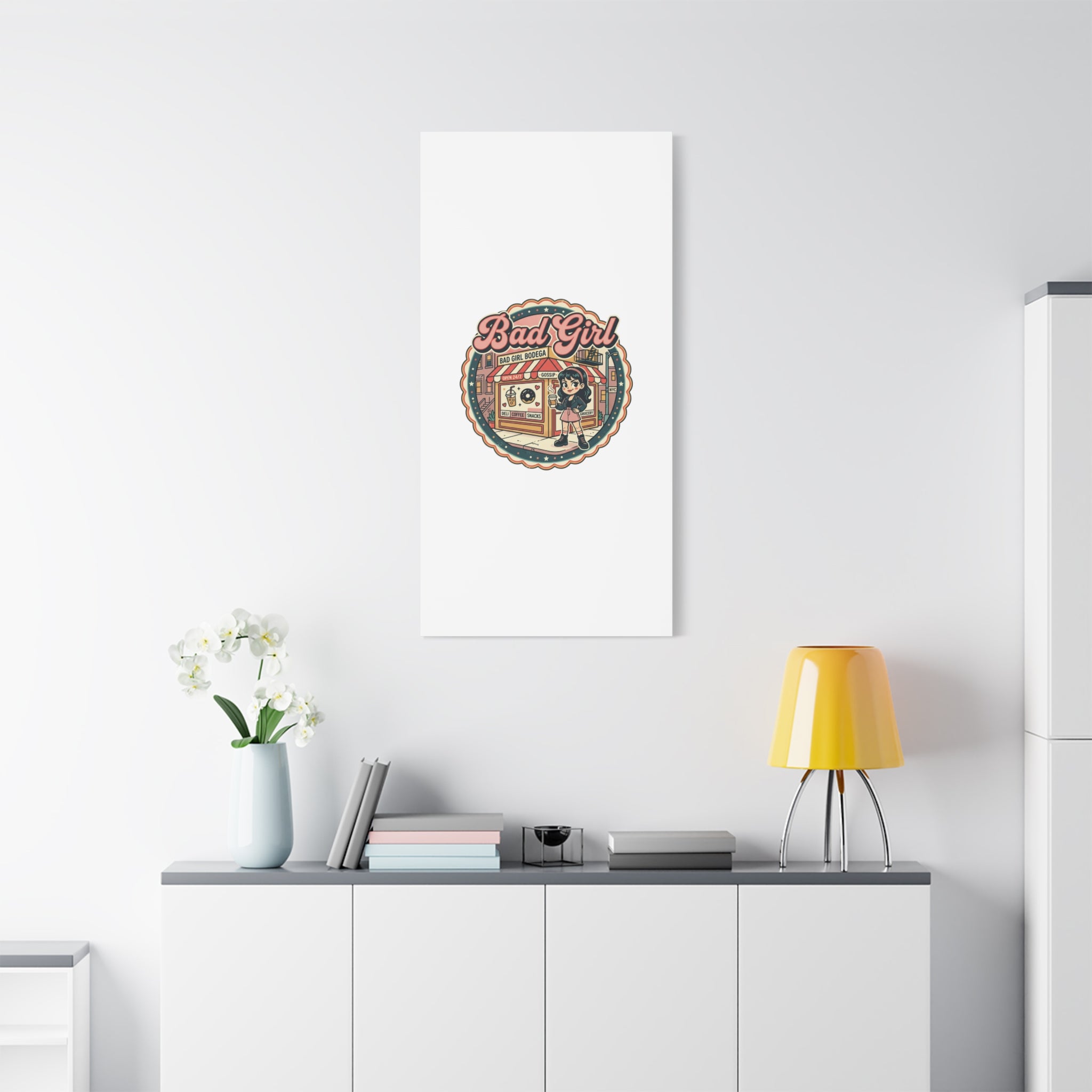 Bad Girl Bodega Canvas Print | Bodega, NYC, Y2K Corner Store Art