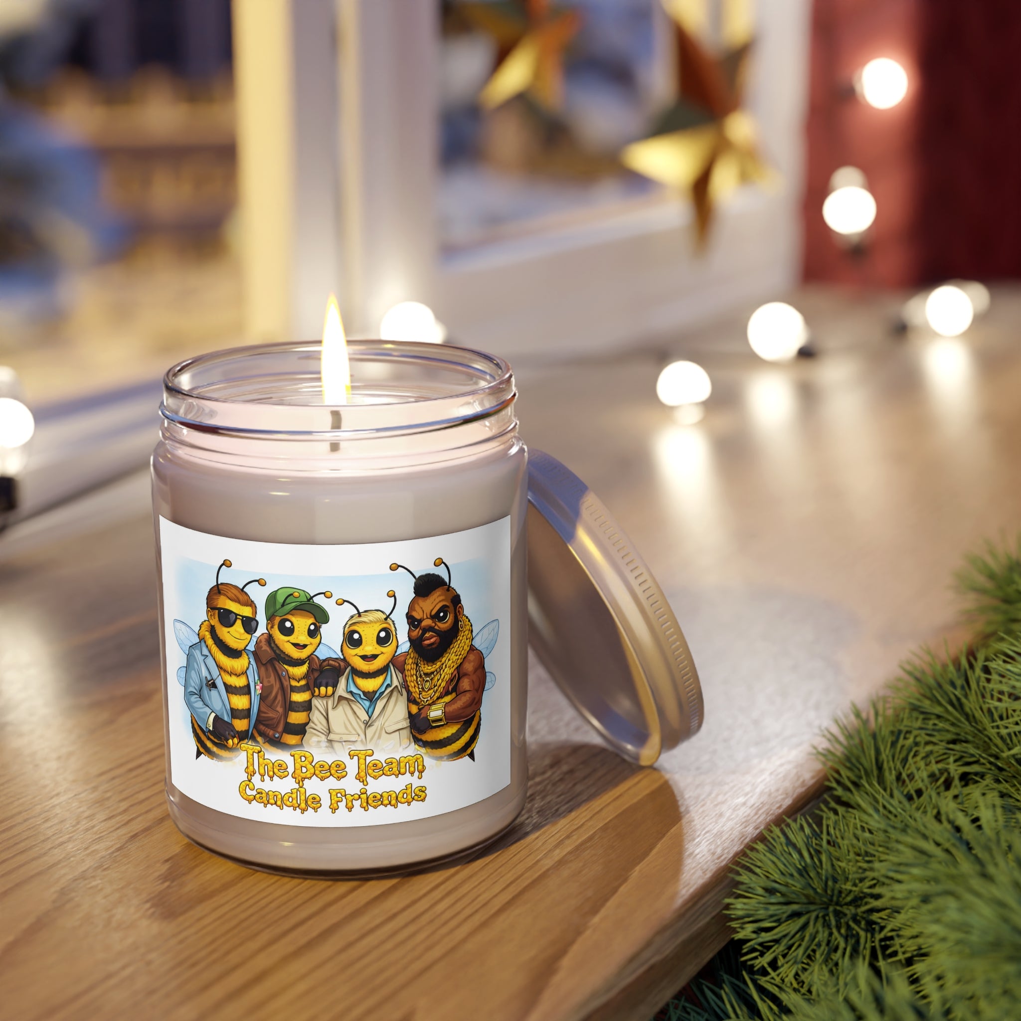 Bee Team Scented Soy Candle — 9oz Jar (White Lid)
