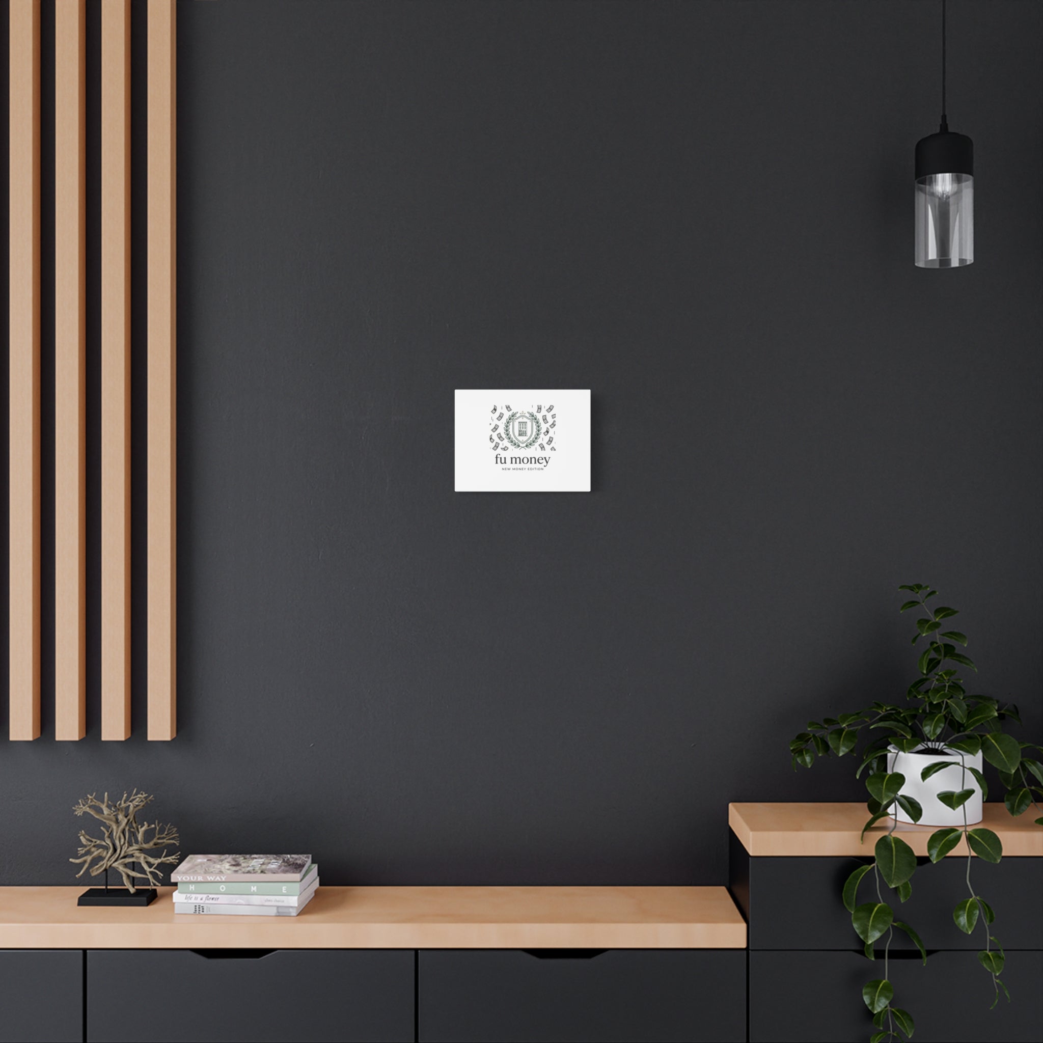 fu money Canvas |New Money Minimalist, Quiet Luxury, Serif Monochrome