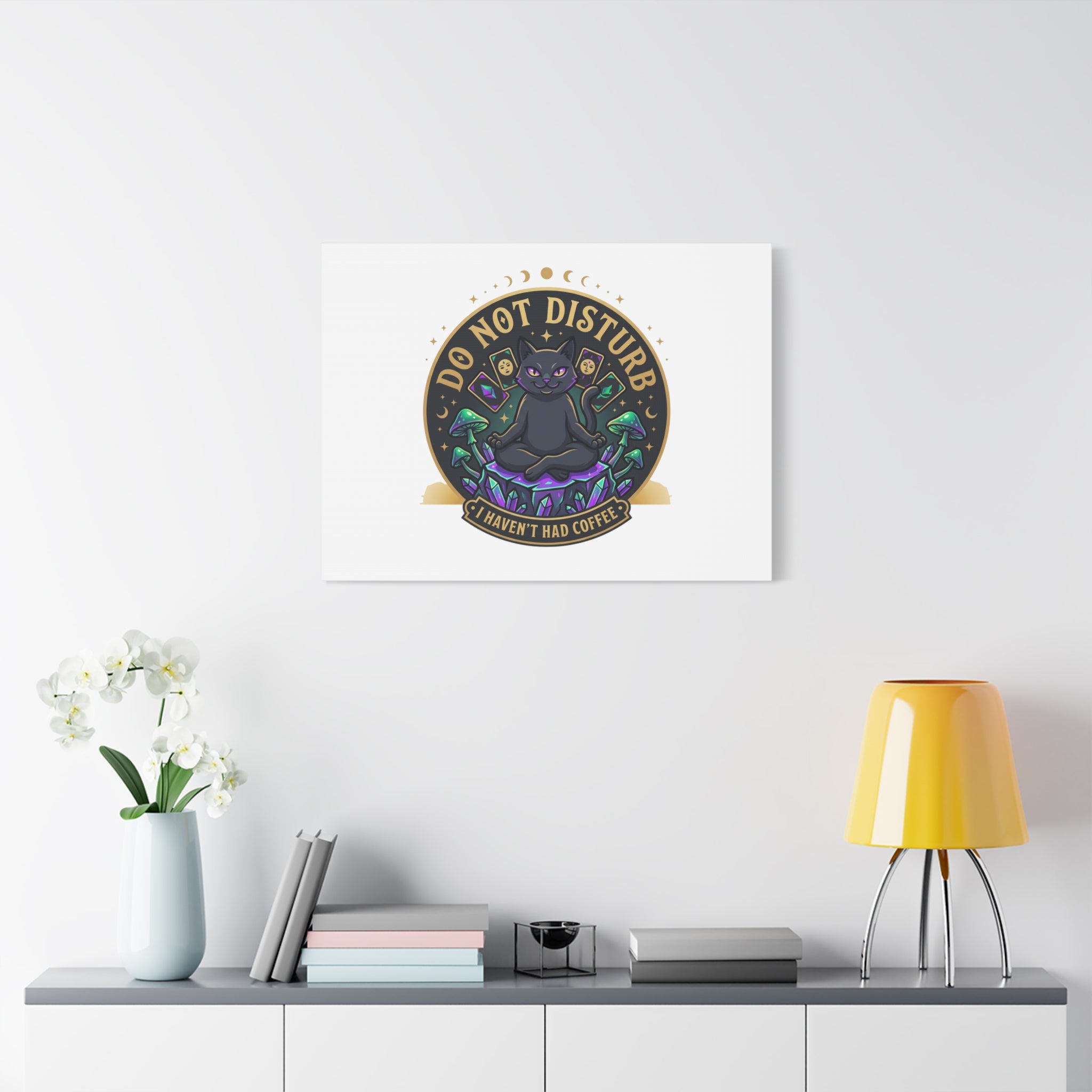 Do Not Disturb Cat Meditation Matte Canvas | witchy, goblincore