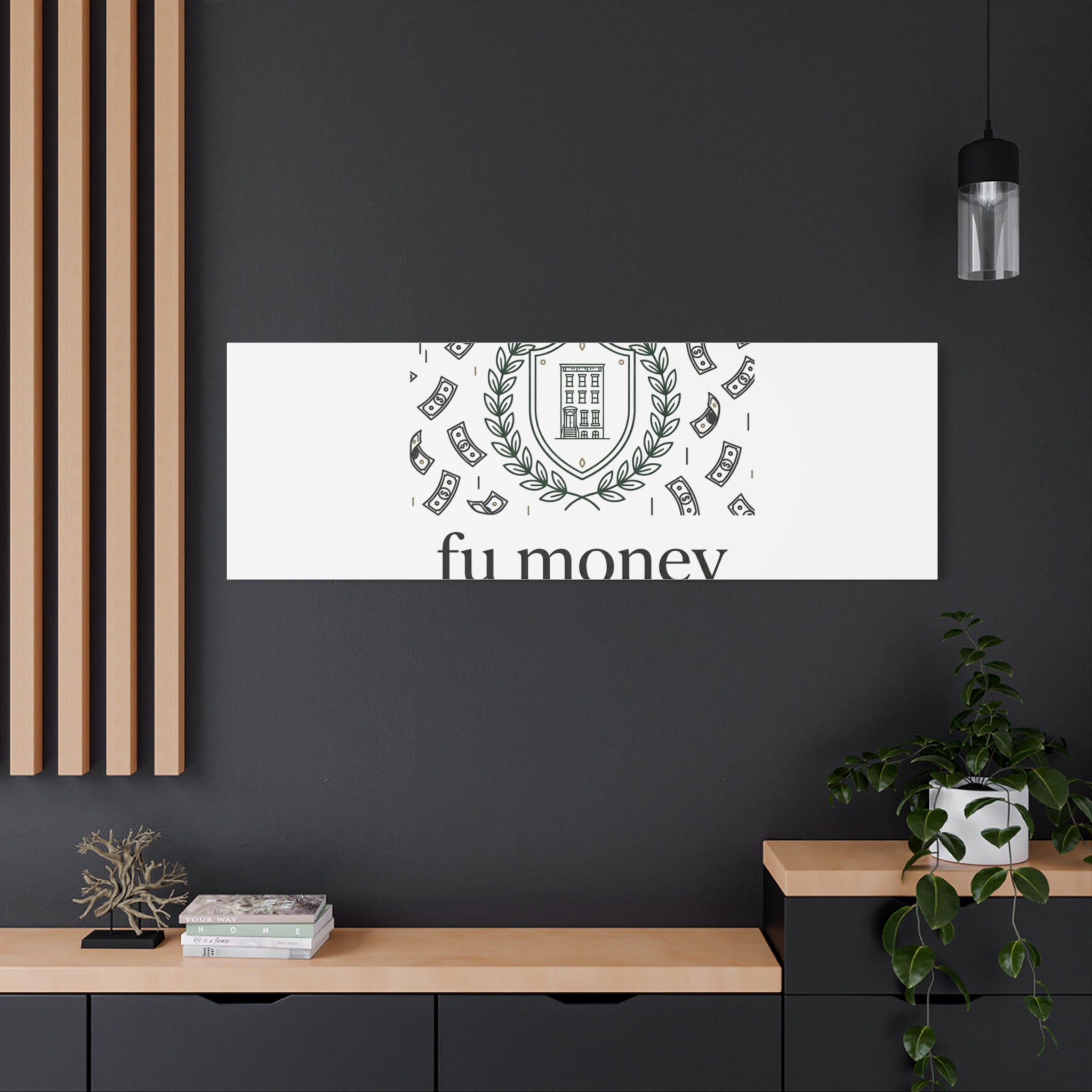 fu money Canvas |New Money Minimalist, Quiet Luxury, Serif Monochrome