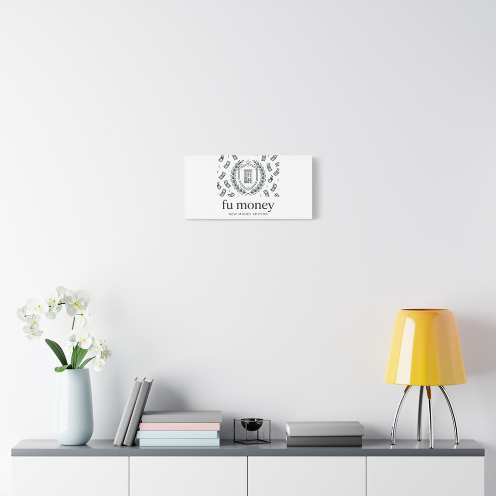 fu money Canvas |New Money Minimalist, Quiet Luxury, Serif Monochrome