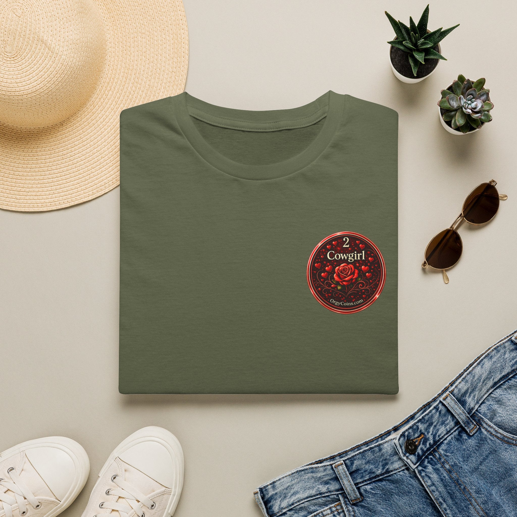 Cowgirl Rose Badge T-Shirt – Orgy Coin 2