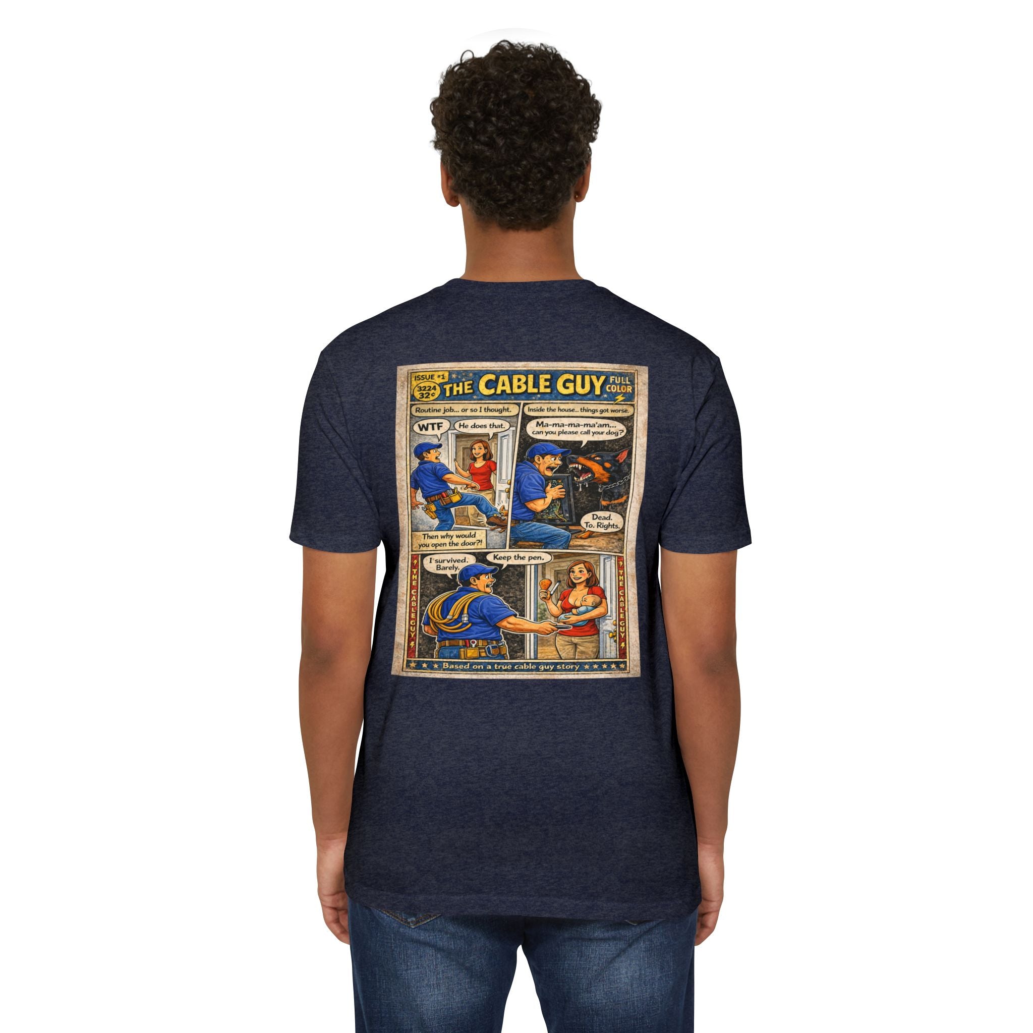 Cable Guy Comic T-Shirt — Funny Retro Pop Art Tee
