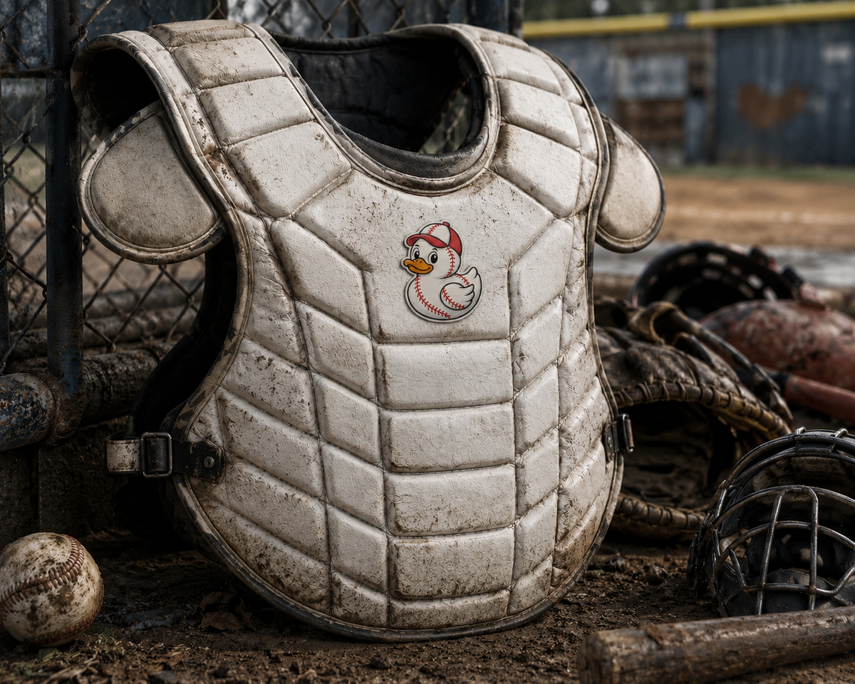 Baseball Duck Die-Cut Transparent Outdoor Sticker — Waterproof Vinyl