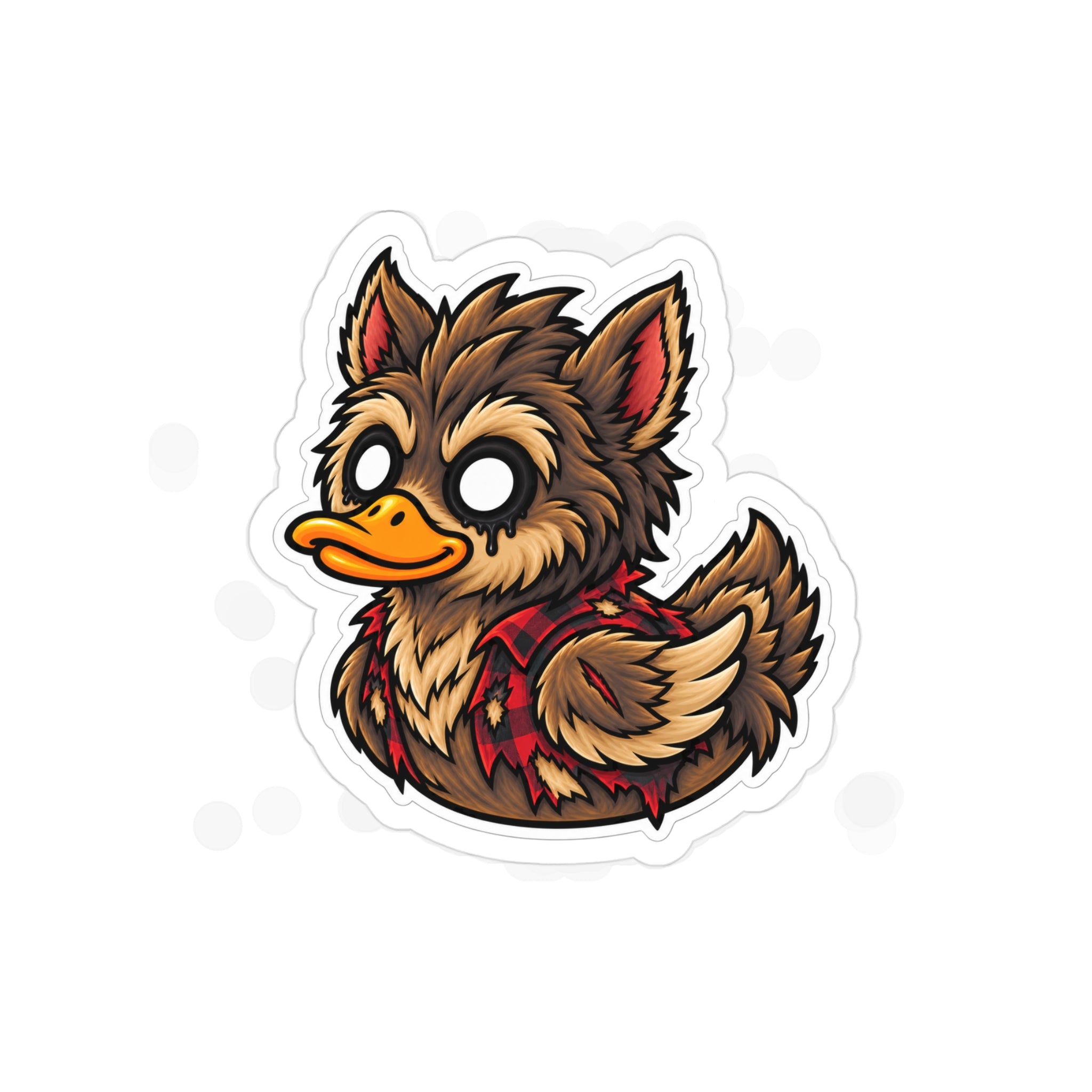 Cute Quacky Lycan Duck Sticker — Die-Cut Transparent Outdoor Sticker