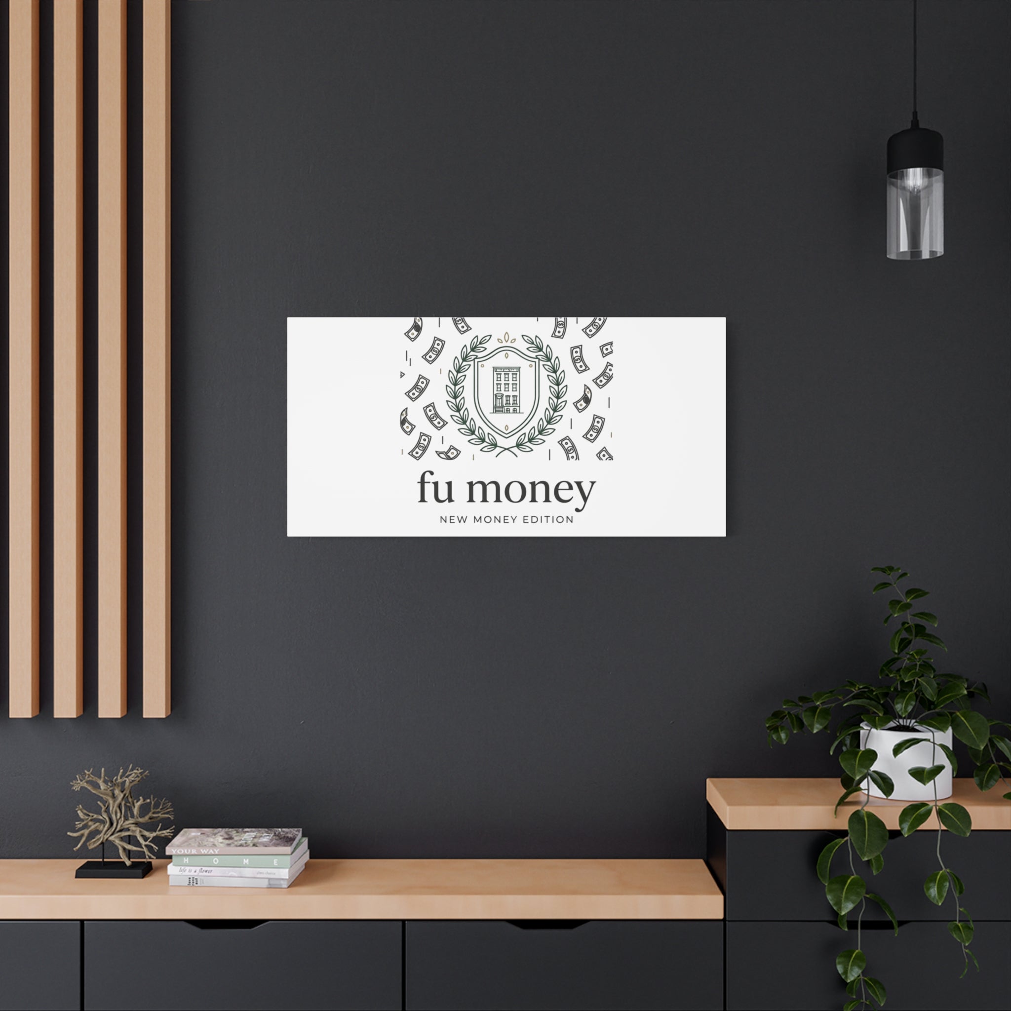 fu money Canvas |New Money Minimalist, Quiet Luxury, Serif Monochrome