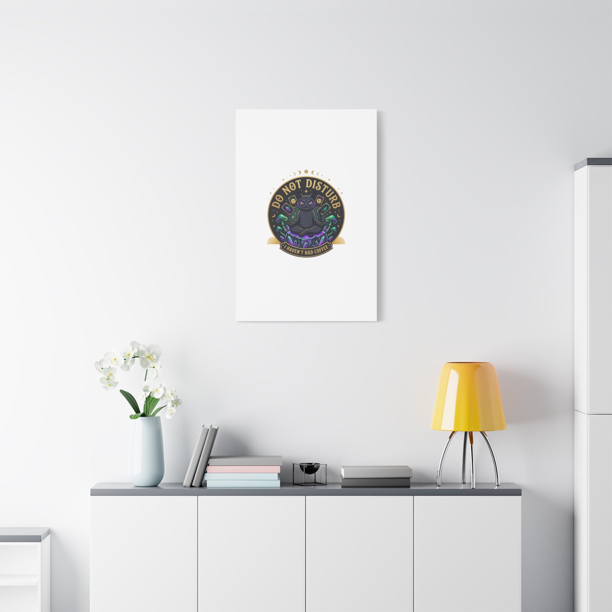 Do Not Disturb Cat Meditation Matte Canvas | witchy, goblincore