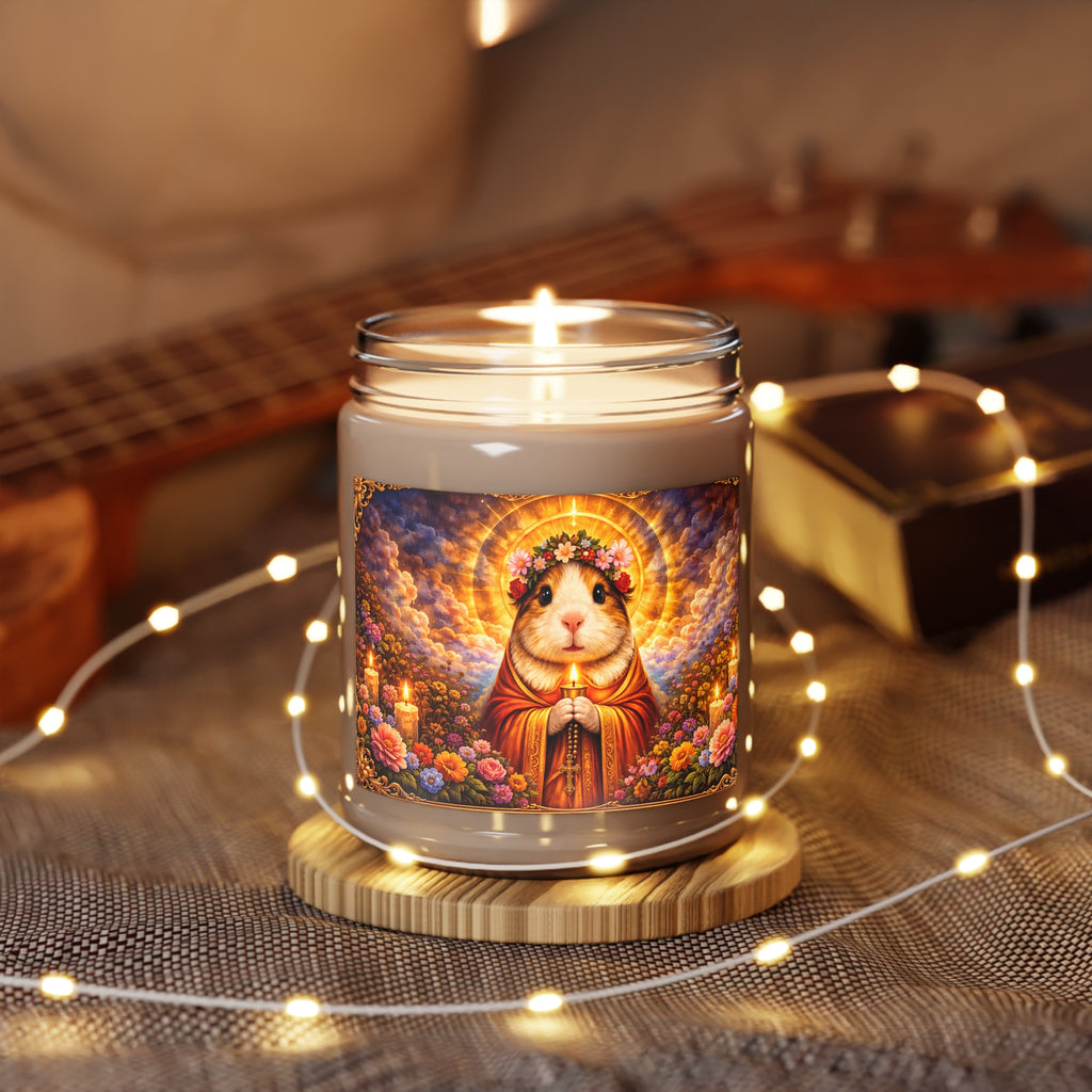 Guinea Pig Saint Soy Candle — Floral Halo 9oz Scented Jar