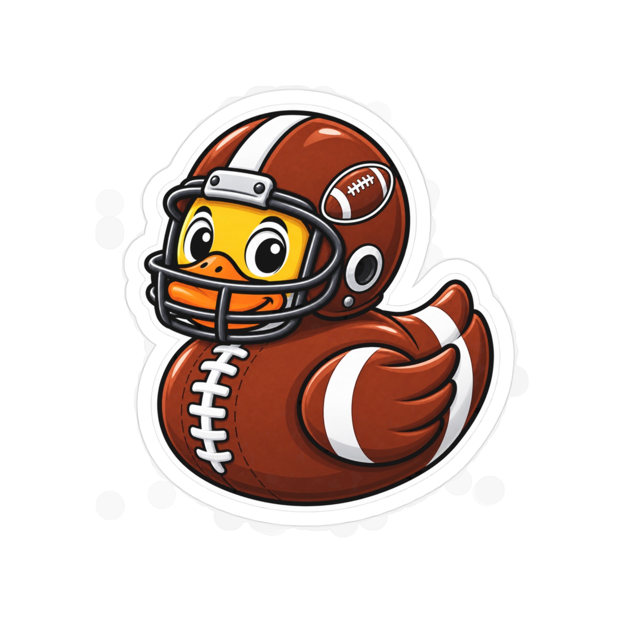 Football Duck Die-Cut Outdoor Sticker — Clear Weatherproof Vinyl