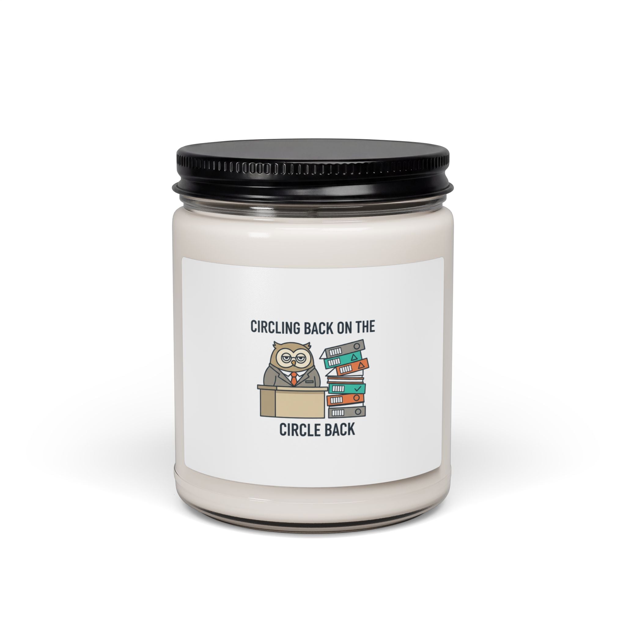 Circling Back Owl Candle | Scented Soy 9oz, Unhinged Animal Bureaucracy