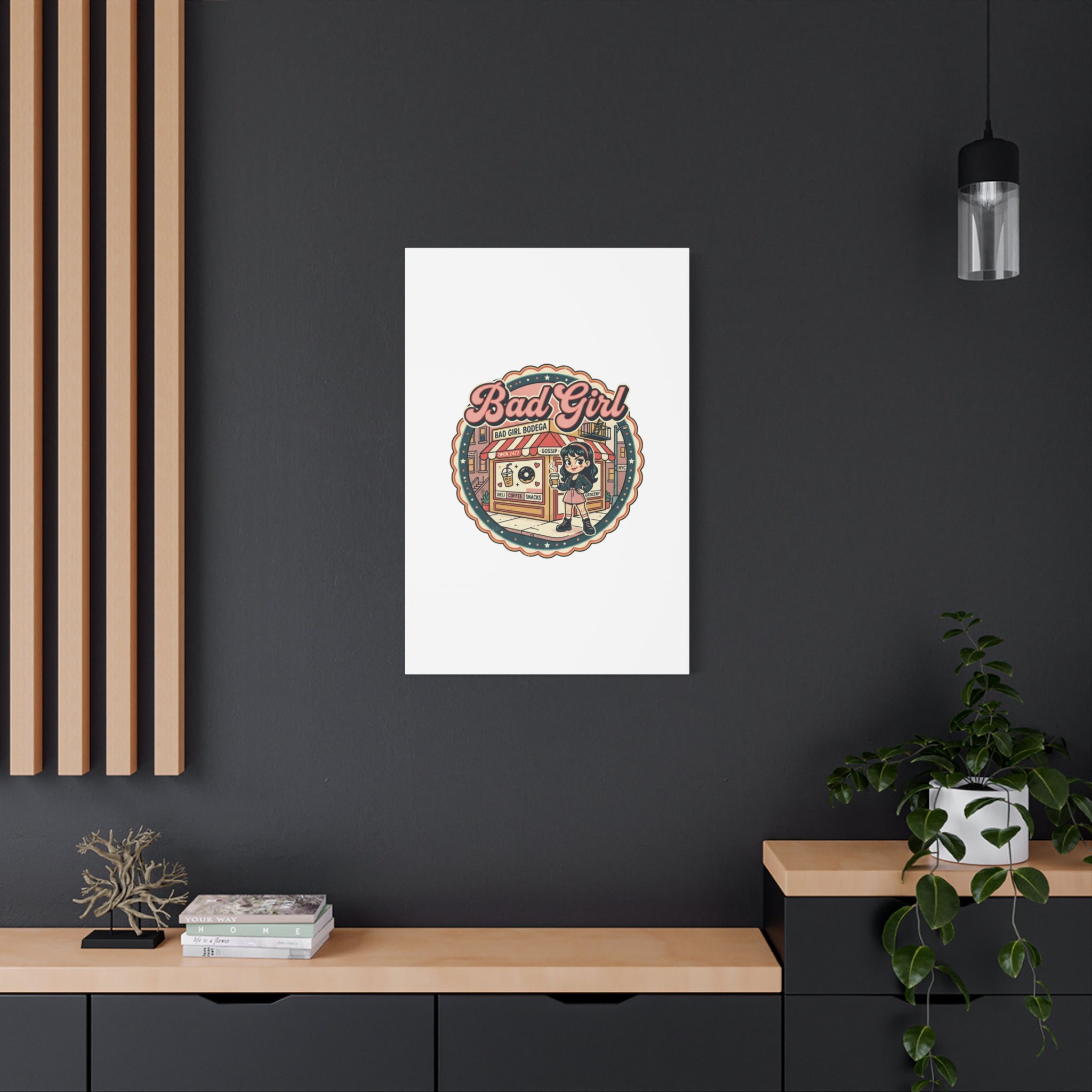 Bad Girl Bodega Canvas Print | Bodega, NYC, Y2K Corner Store Art