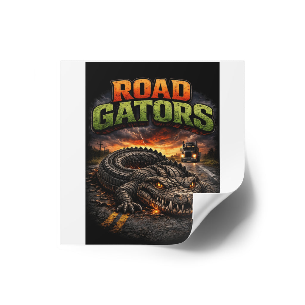 Road Gators Square Sticker — Heavy-Duty Indoor/Outdoor Vinyl