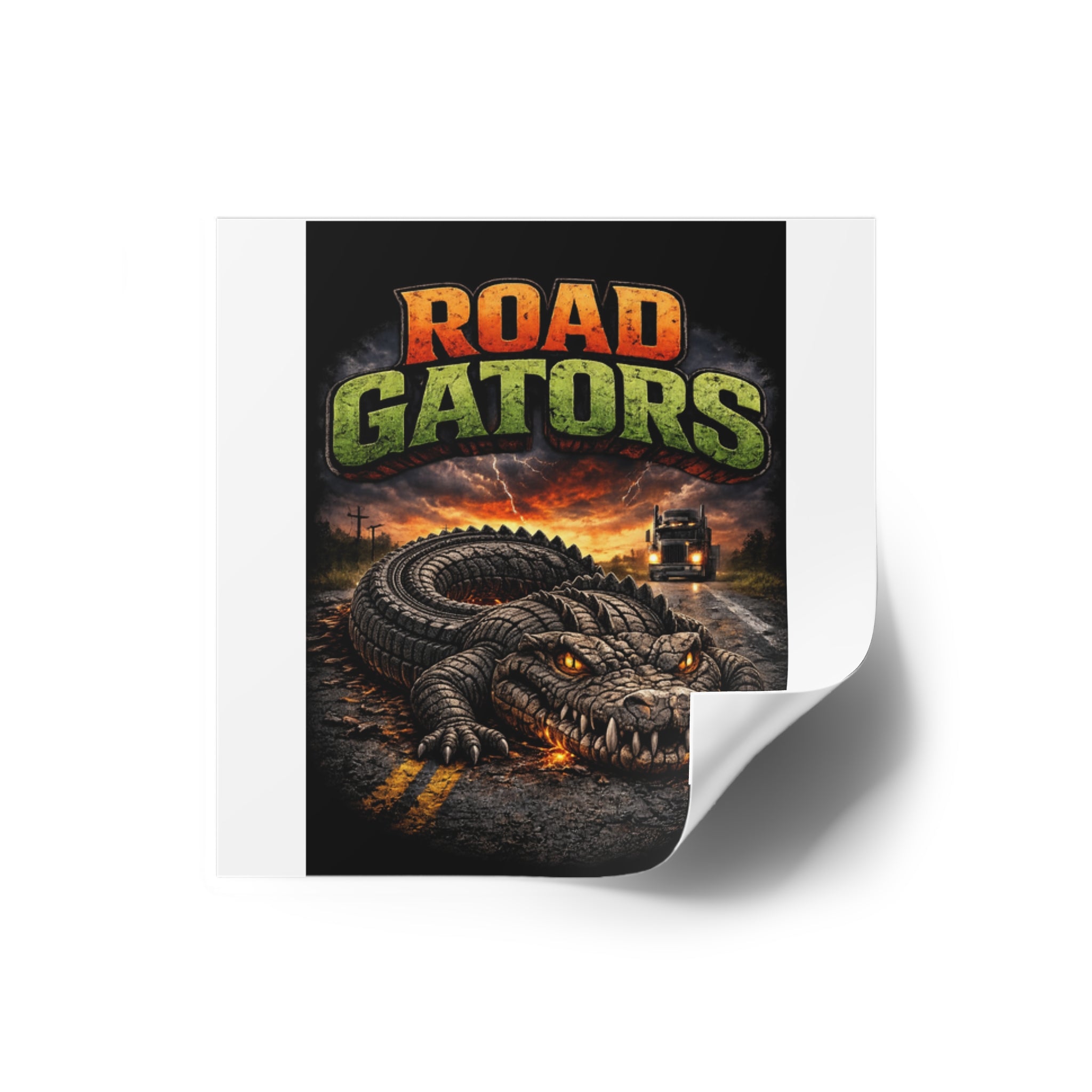 Road Gators Square Sticker — Heavy-Duty Indoor/Outdoor Vinyl