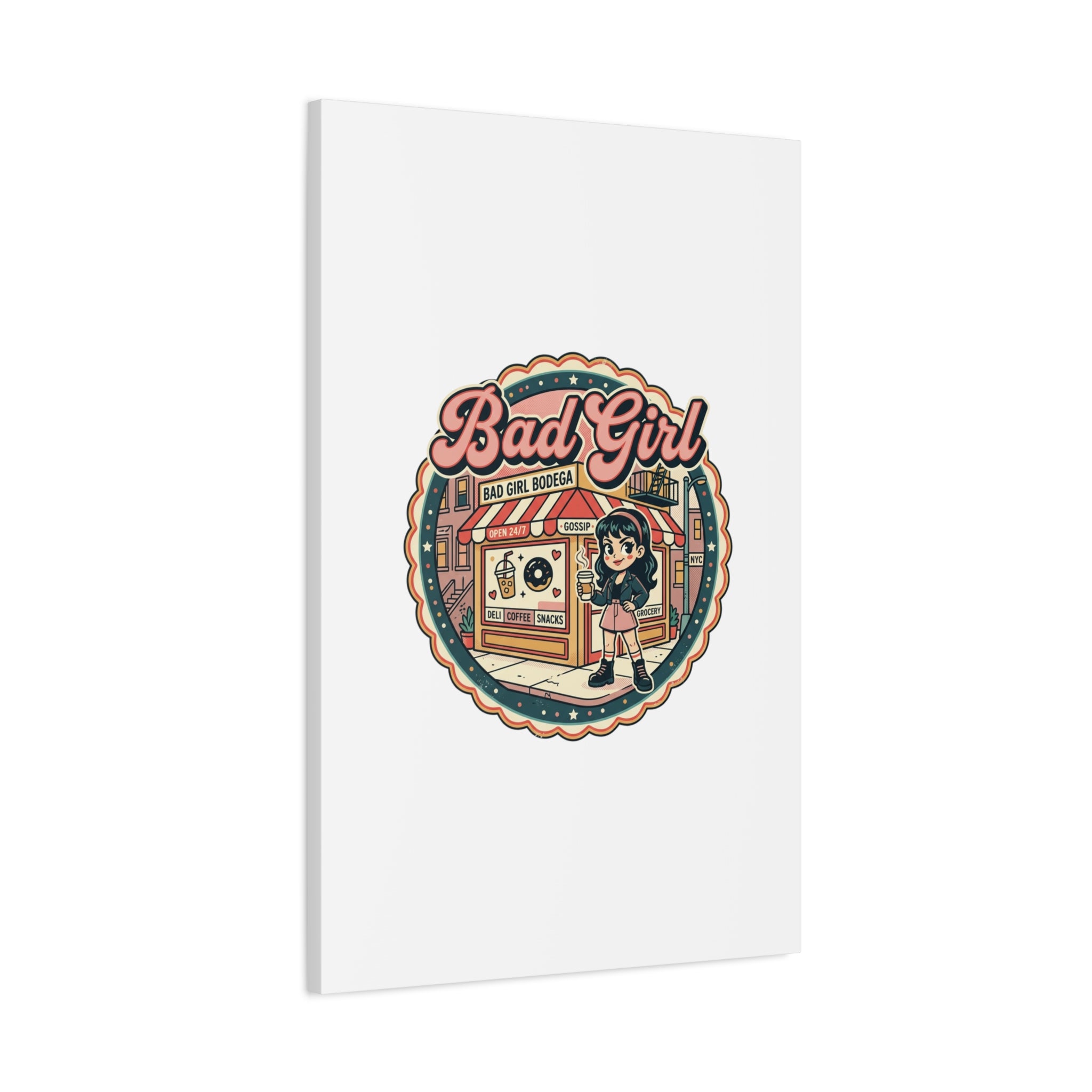 Bad Girl Bodega Canvas Print | Bodega, NYC, Y2K Corner Store Art