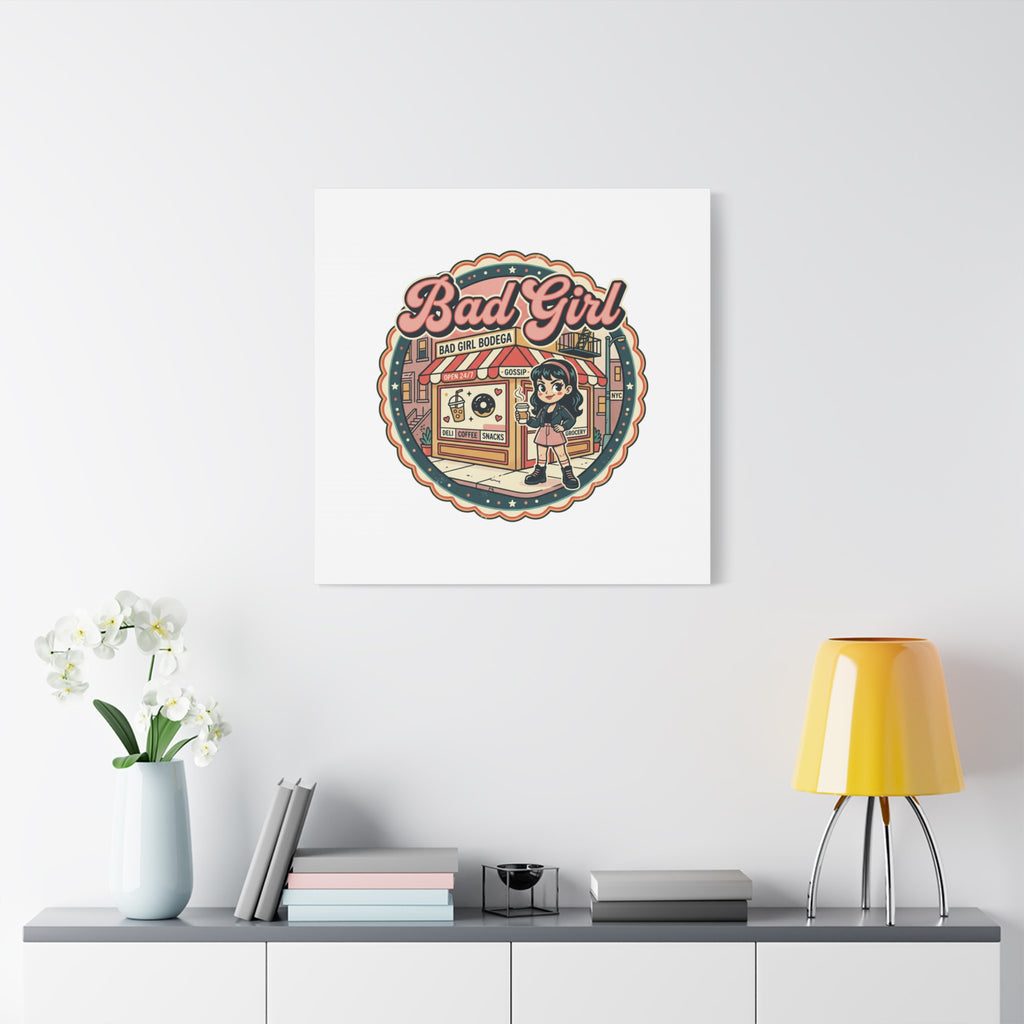 Bad Girl Bodega Canvas Print | Bodega, NYC, Y2K Corner Store Art