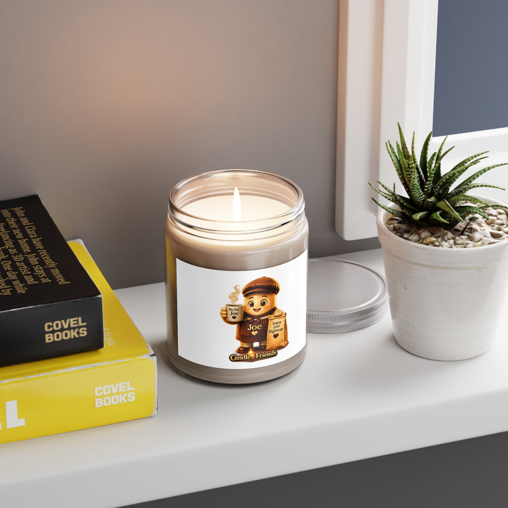 My Pal Joe Scented Soy Candle – Cozy Coffeehouse, 9oz Jar with White Lid