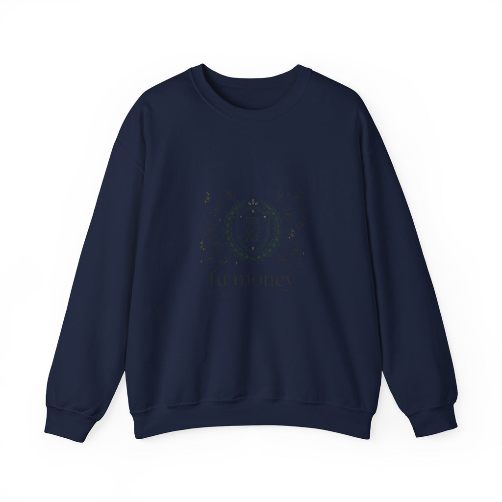 fu money crewneck sweatshirt | old money minimalist, serif monochrome