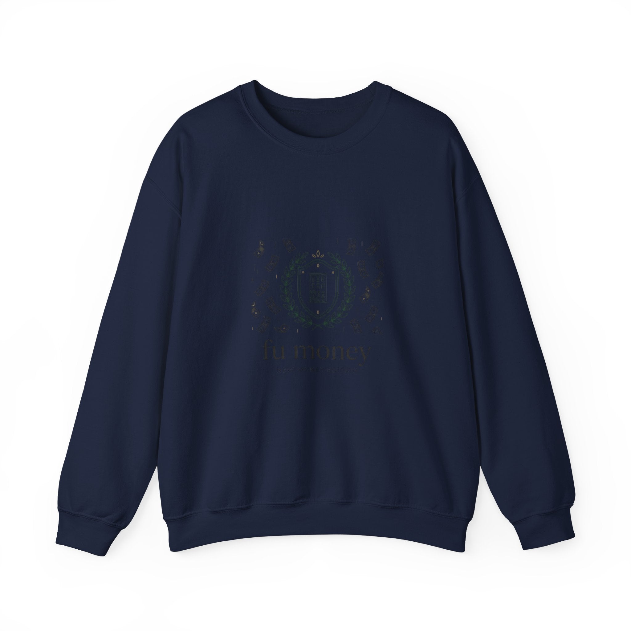 fu money crewneck sweatshirt | old money minimalist, serif monochrome