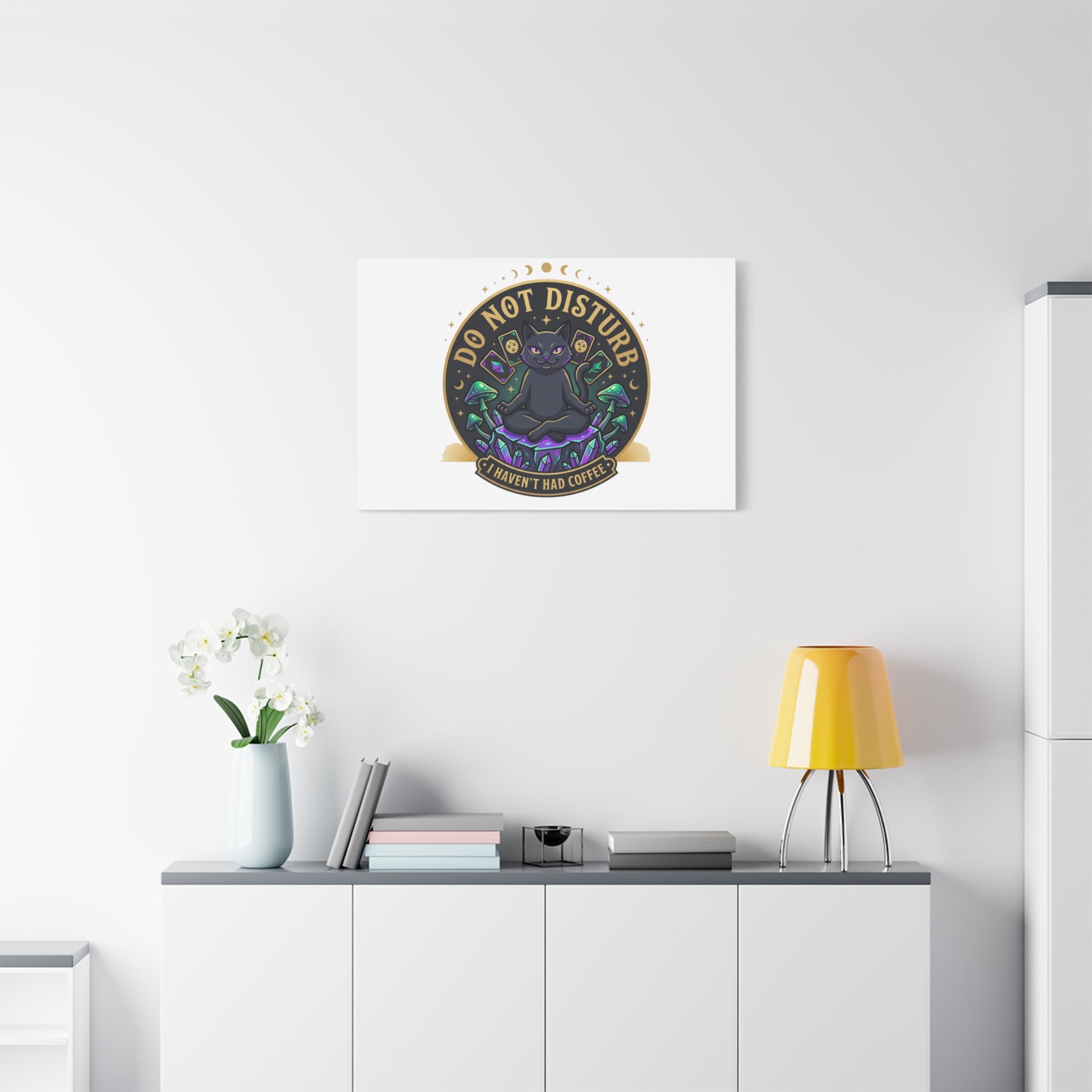Do Not Disturb Cat Meditation Matte Canvas | witchy, goblincore