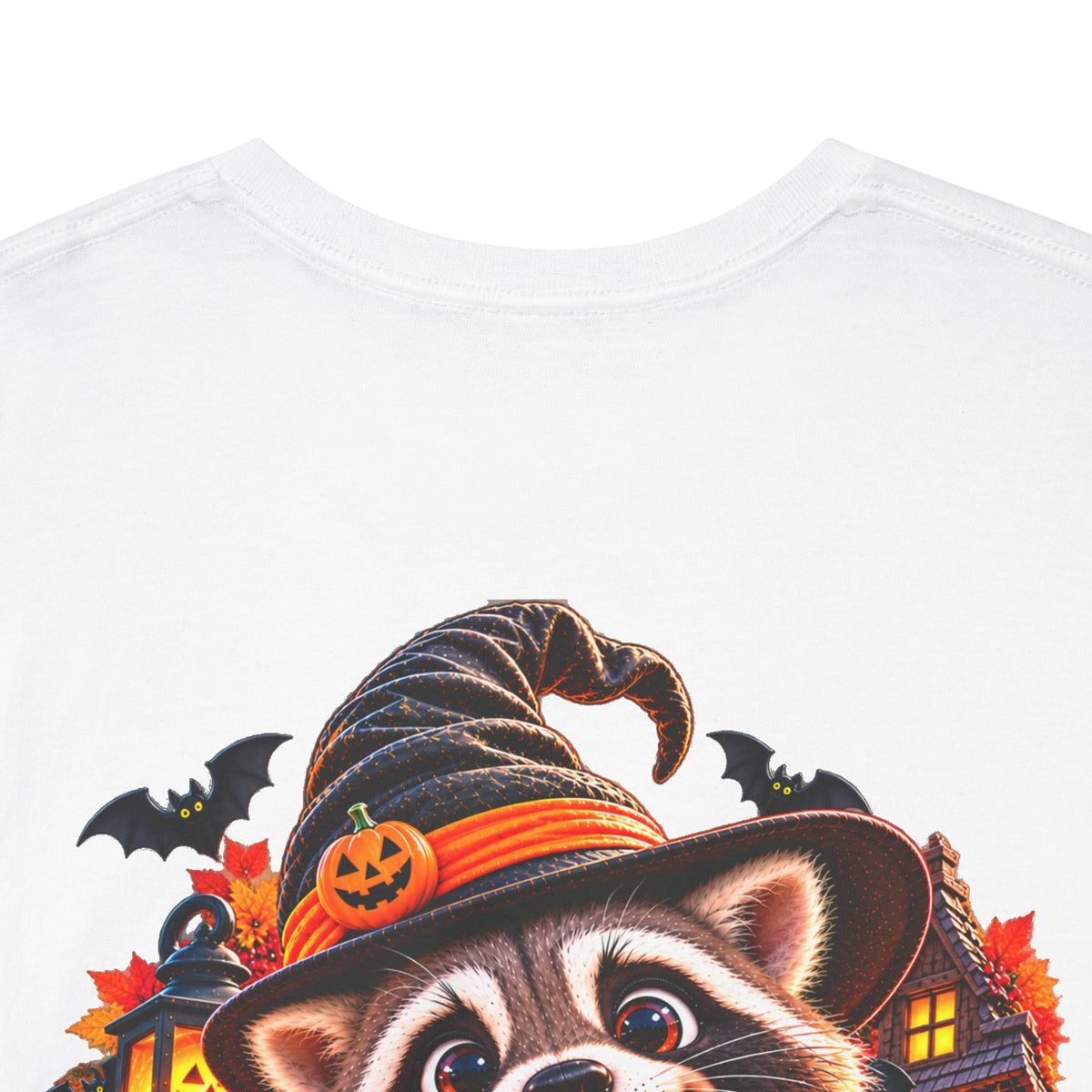 Halloween Raccoon Tee — Cute Jack-o'-Lantern "Happy Halloween" Shirt
