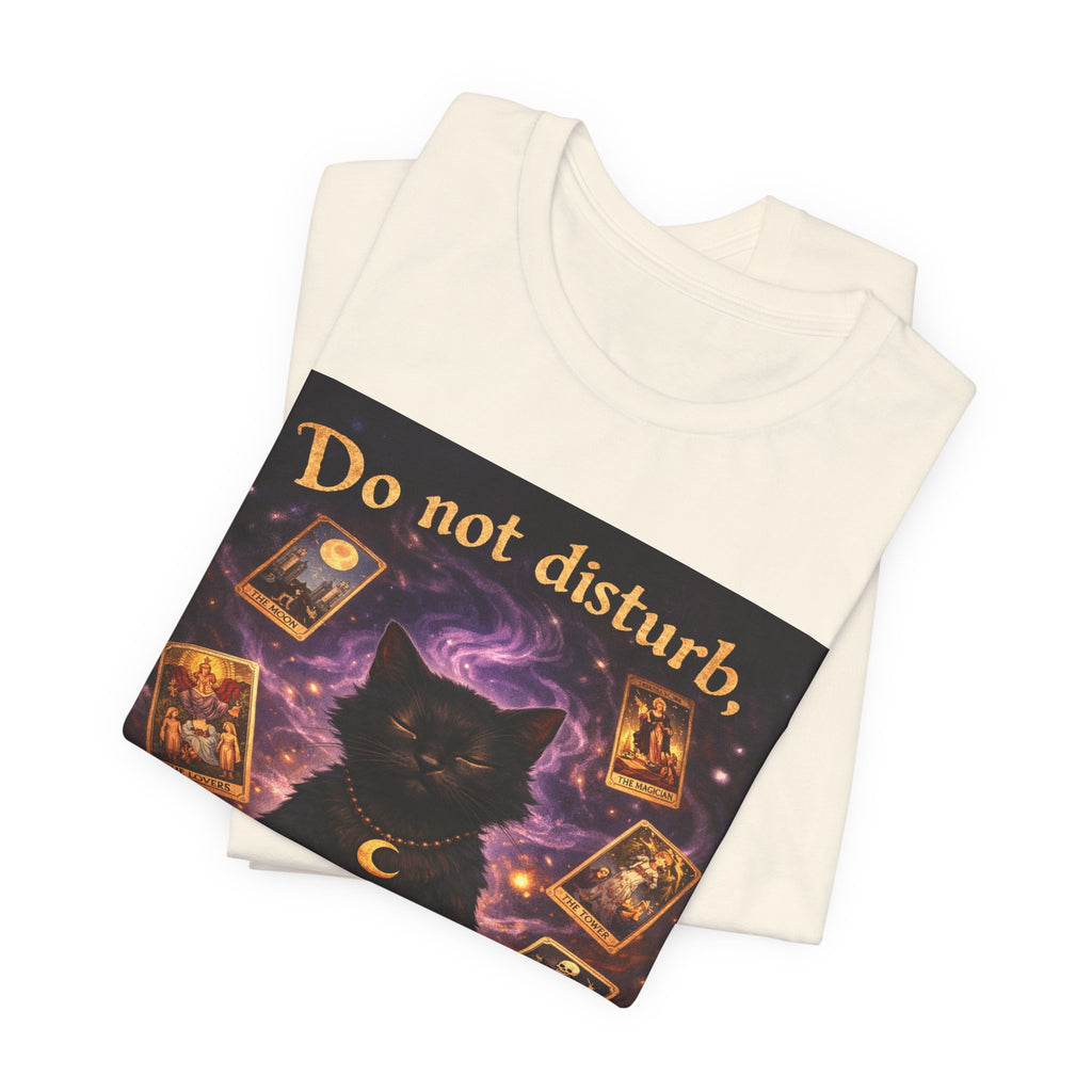 Do Not Disturb Cat Coffee Tee — Mystic Black Cat Tarot T-Shirt