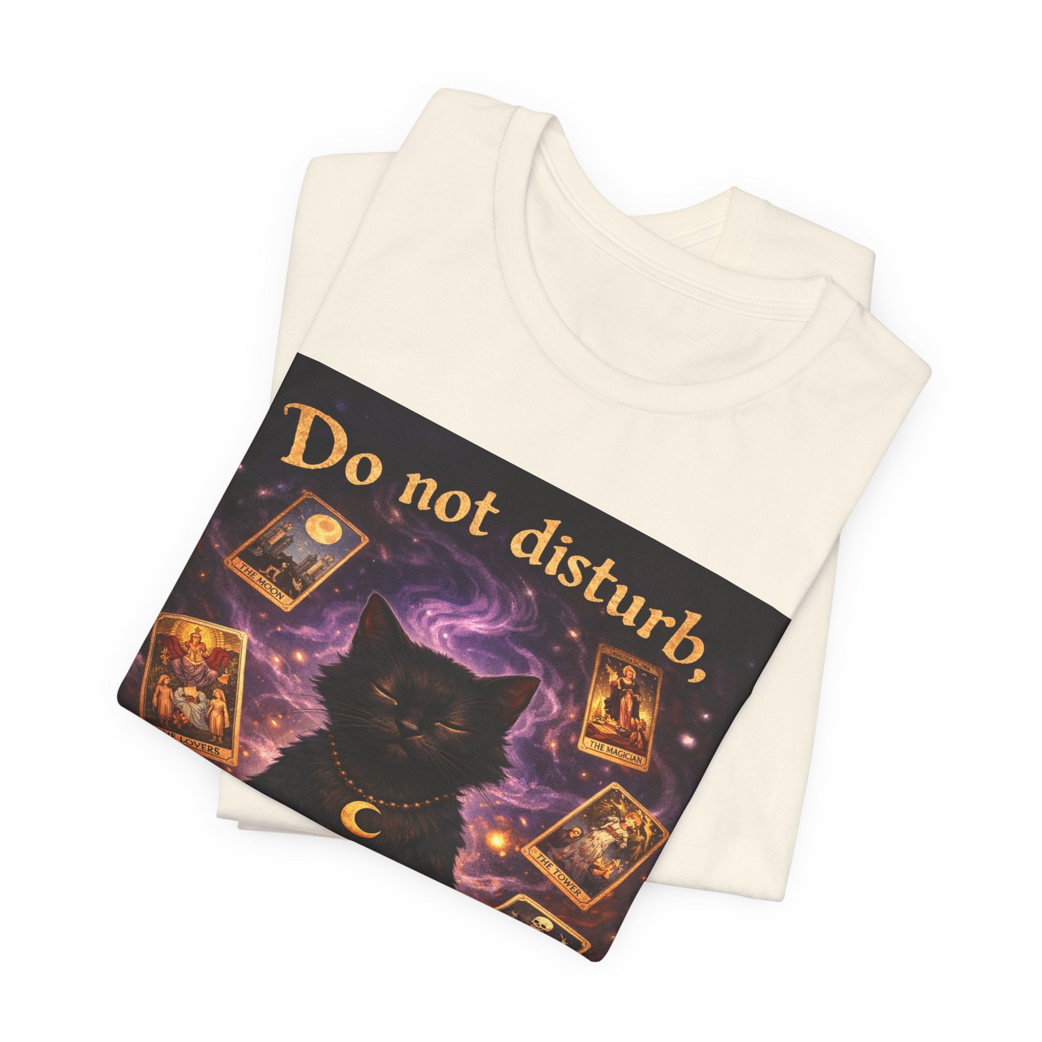 Do Not Disturb Cat Coffee Tee — Mystic Black Cat Tarot T-Shirt