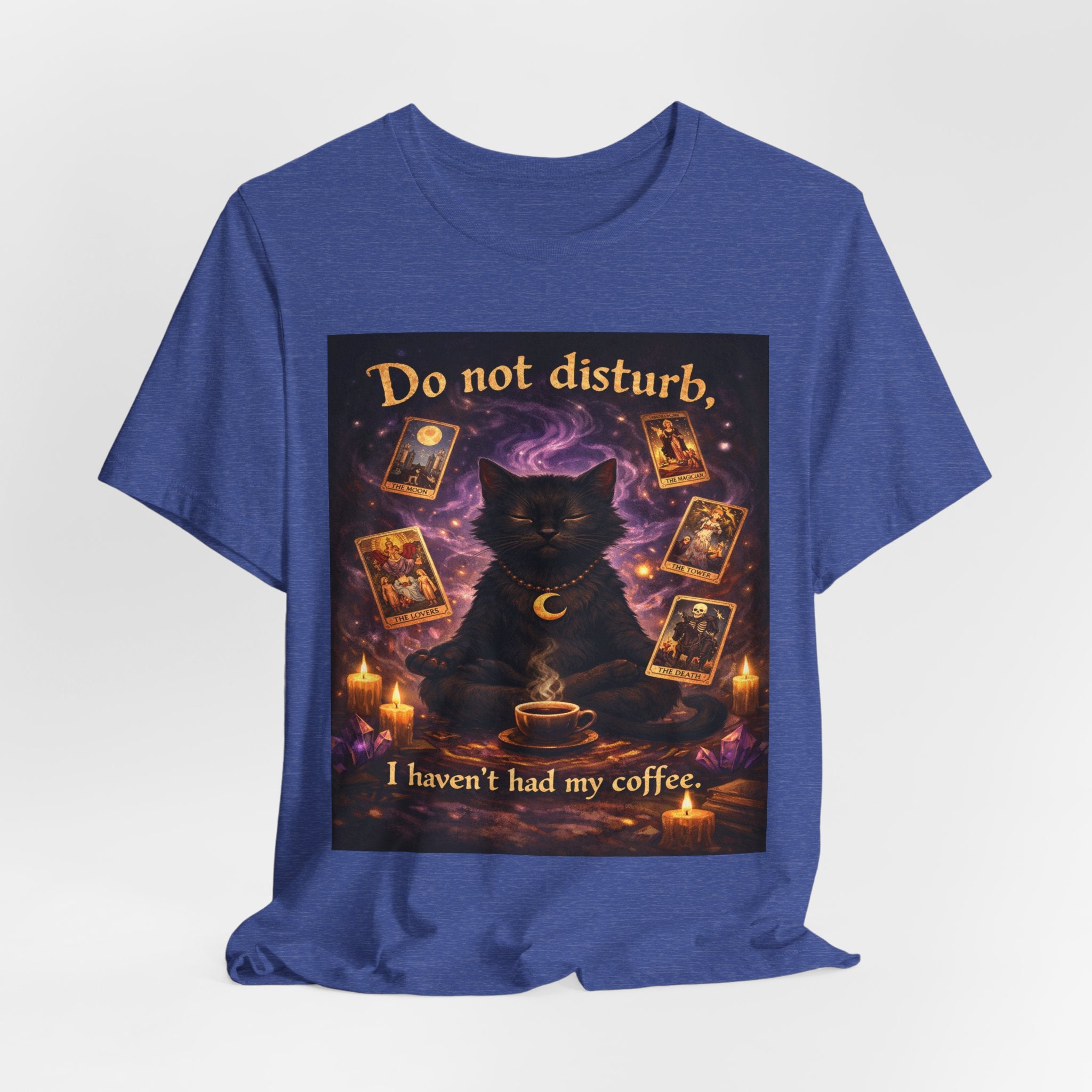 Do Not Disturb Cat Coffee Tee — Mystic Black Cat Tarot T-Shirt