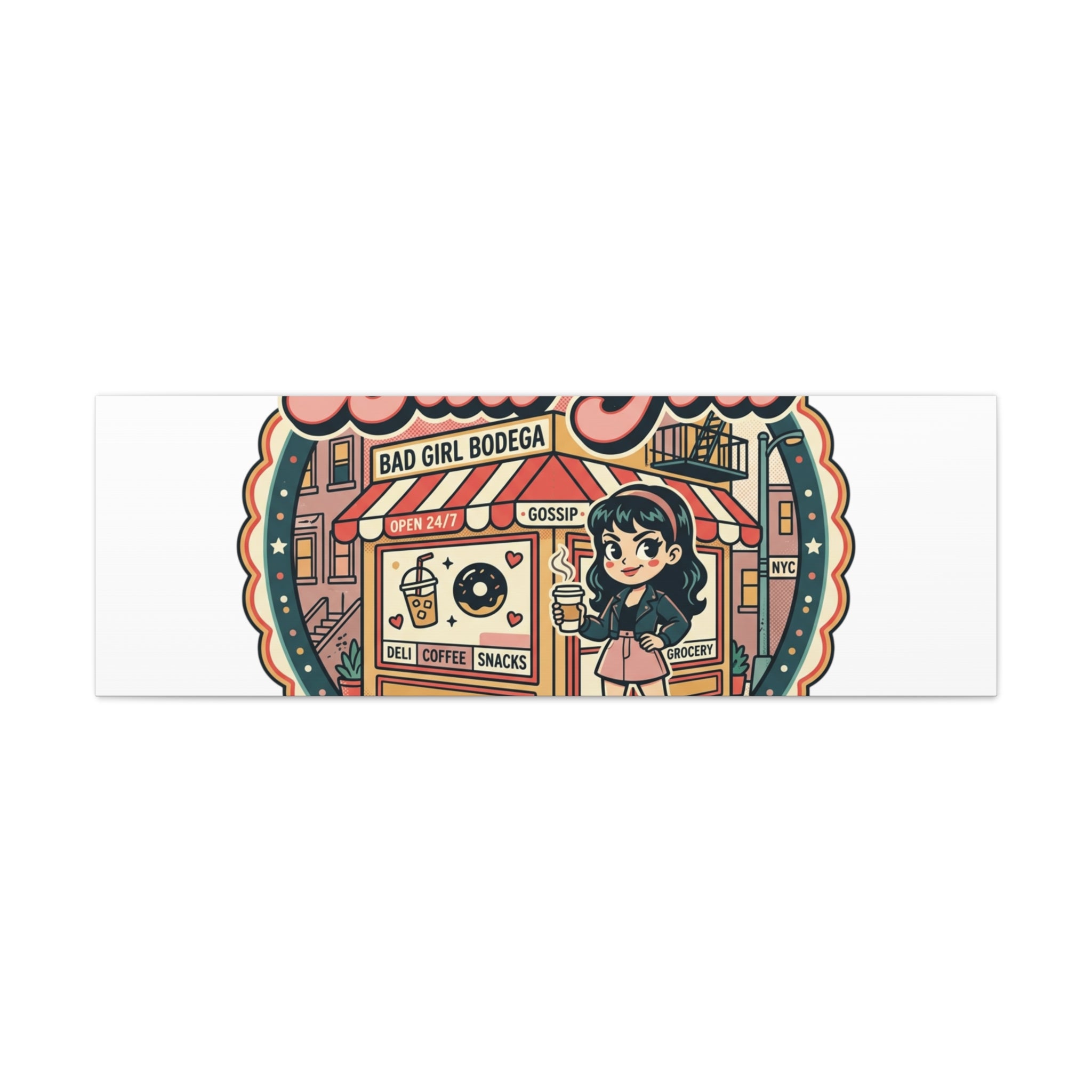 Bad Girl Bodega Canvas Print | Bodega, NYC, Y2K Corner Store Art