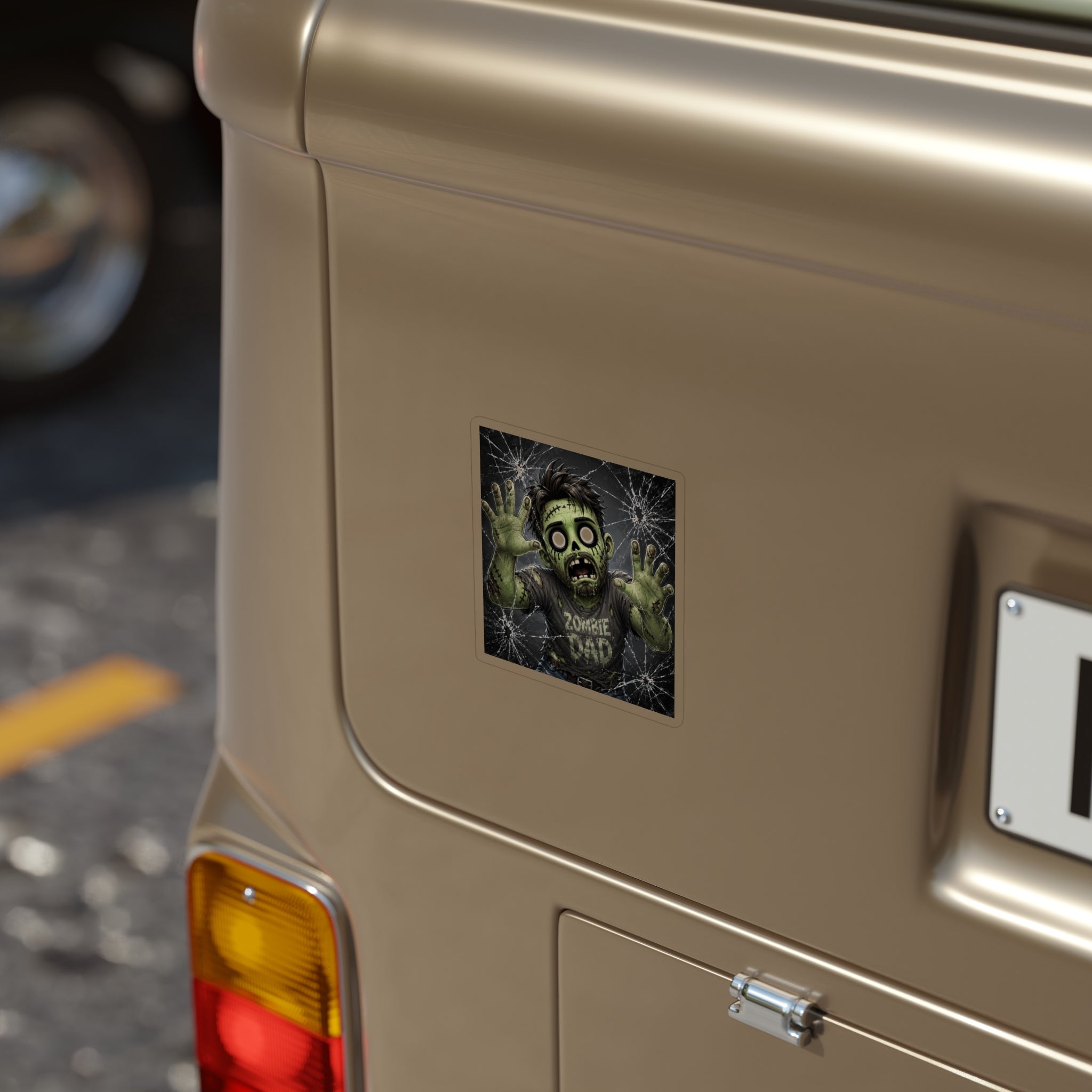 Zombie Dad Car Trap Sticker — Die-Cut Transparent Outdoor Decal