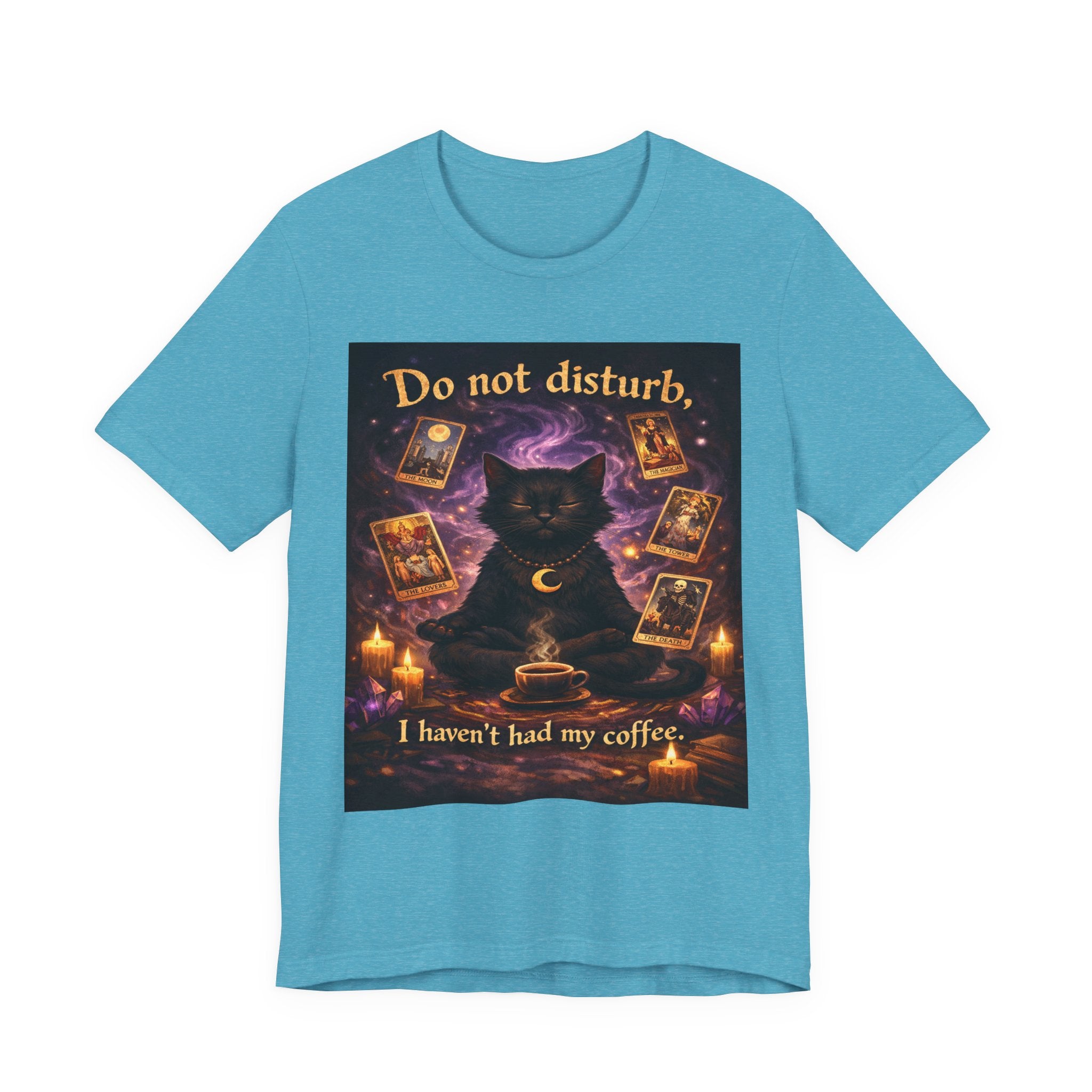 Do Not Disturb Cat Coffee Tee — Mystic Black Cat Tarot T-Shirt