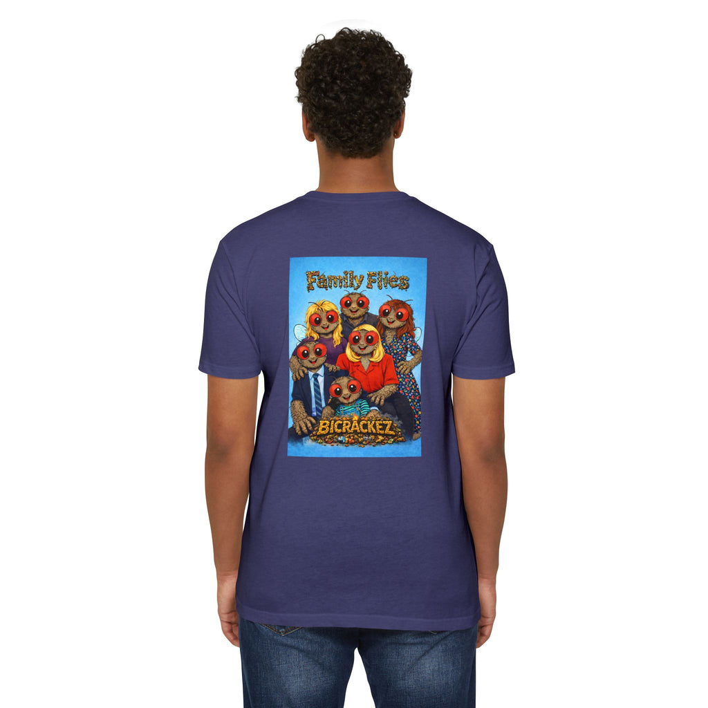 Family Flies Graphic T-Shirt — "Bicracketz" Retro Cartoon Tee