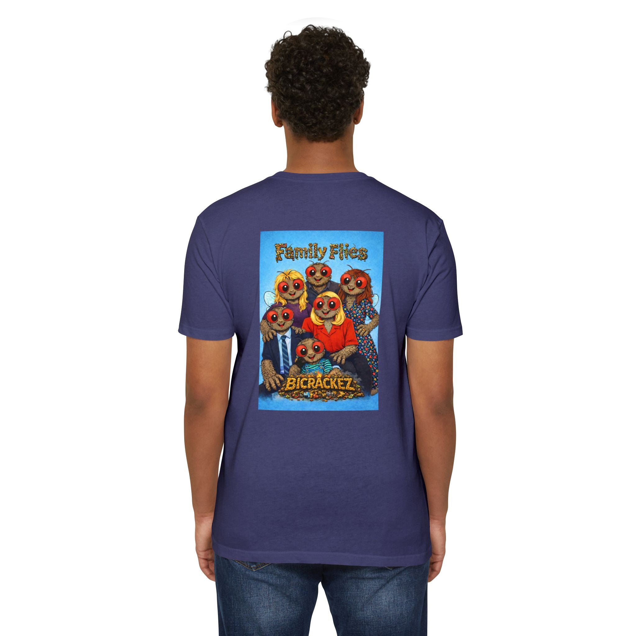 Family Flies Graphic T-Shirt — "Bicracketz" Retro Cartoon Tee